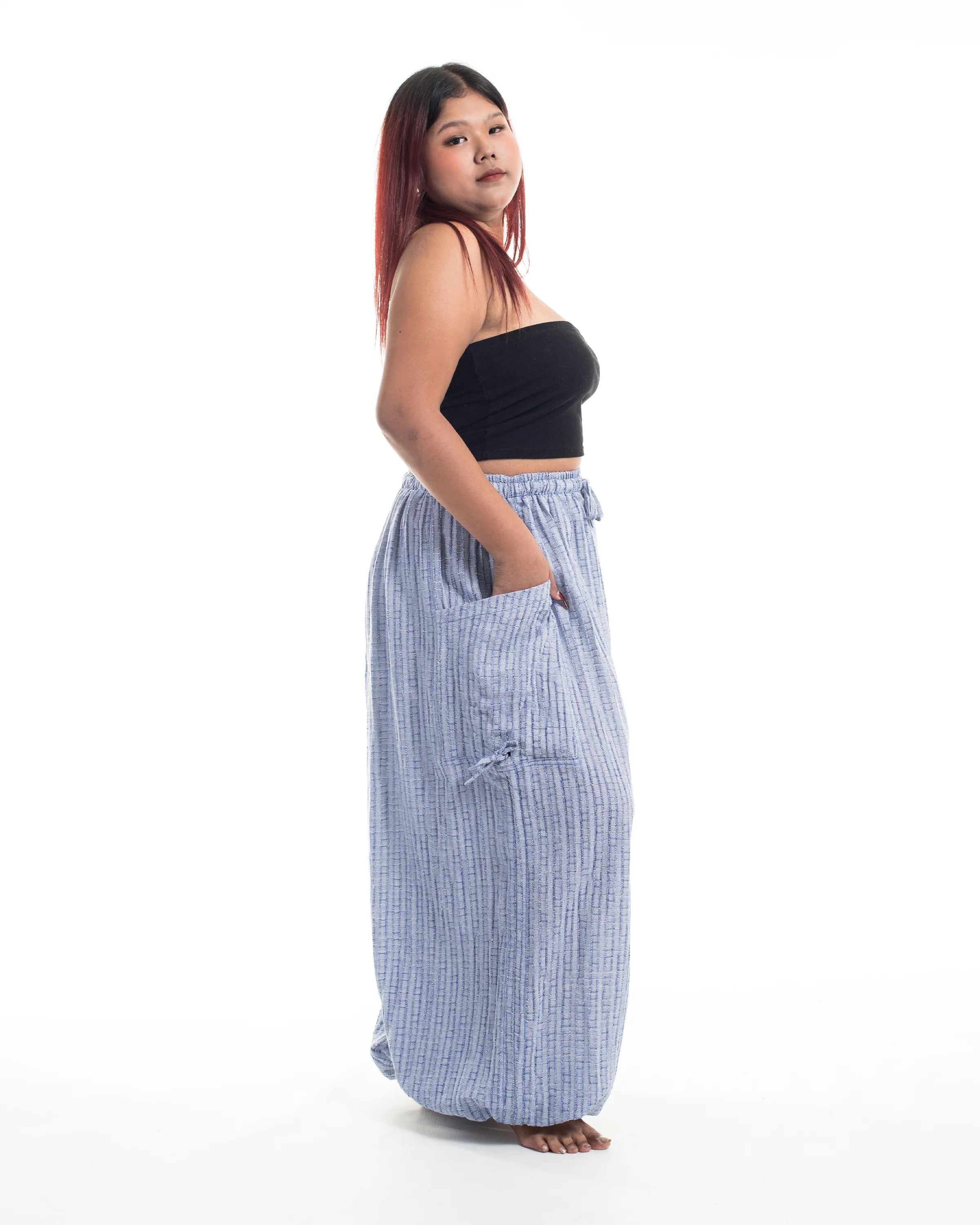 1818-Plus-Size-Women-s-Ribbed-Tencel-Cotton-Blend-Pants-in-Blue-3.webp Plus Size Women's Ribbed Tencel Cotton Blend Pants in Blue