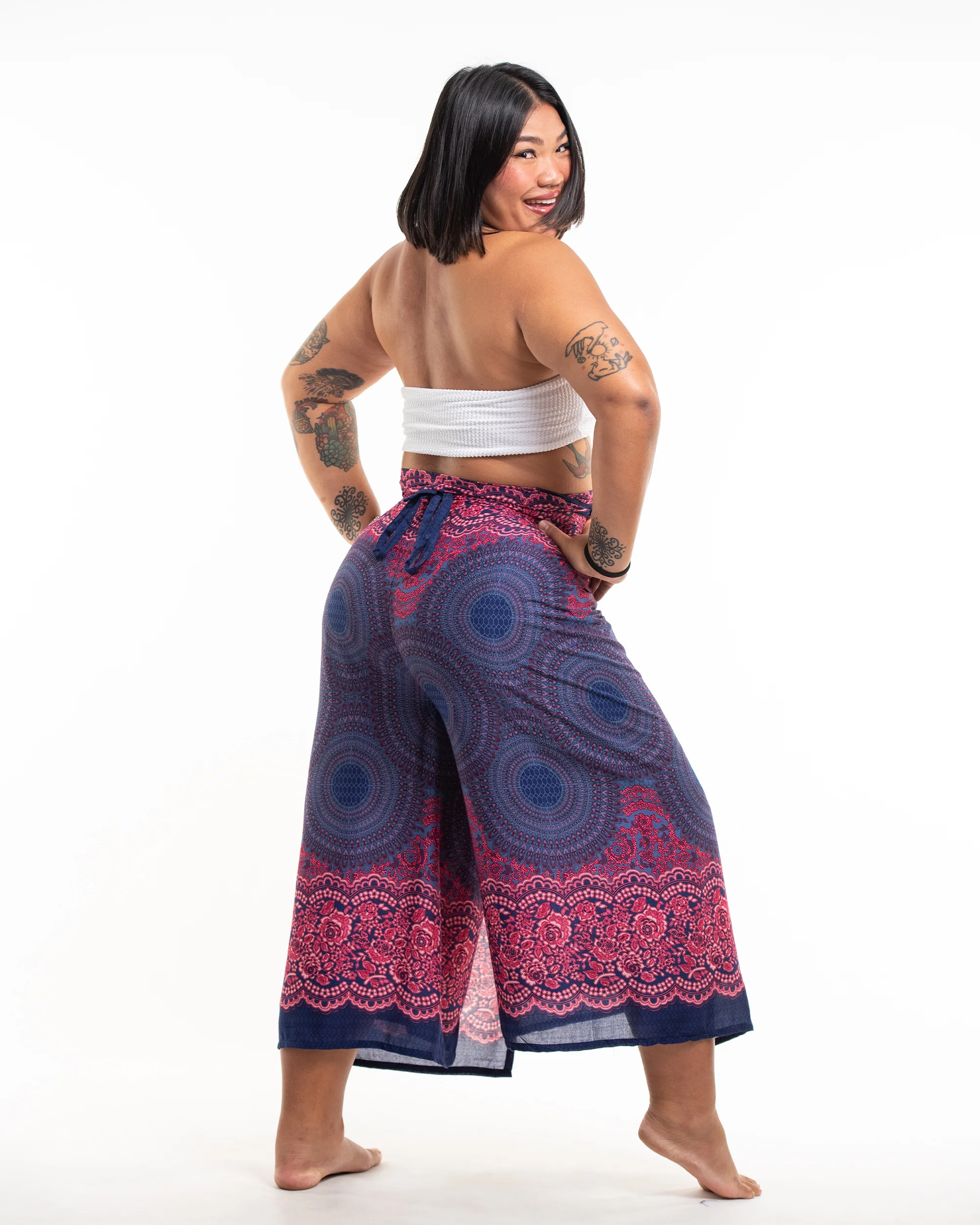 1819-Plus-Size-Geometric-Mandalas-Wrap-Palazzo-Style-Harem-Pants-in-Blue-3.webp Plus Size Geometric Mandalas Wrap Palazzo Style Harem Pants in Blue