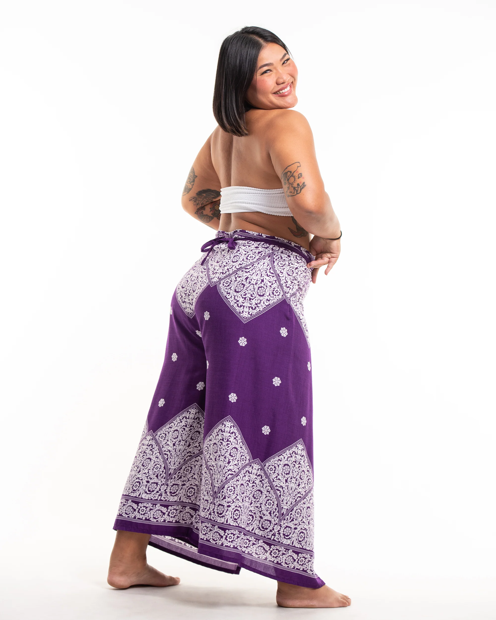 1829-Plus-Size-Blooming-Vines-Wrap-Palazzo-Style-Harem-Pants-in-Purple-3.webp Plus Size Blooming Vines Wrap Palazzo Style Harem Pants in Purple
