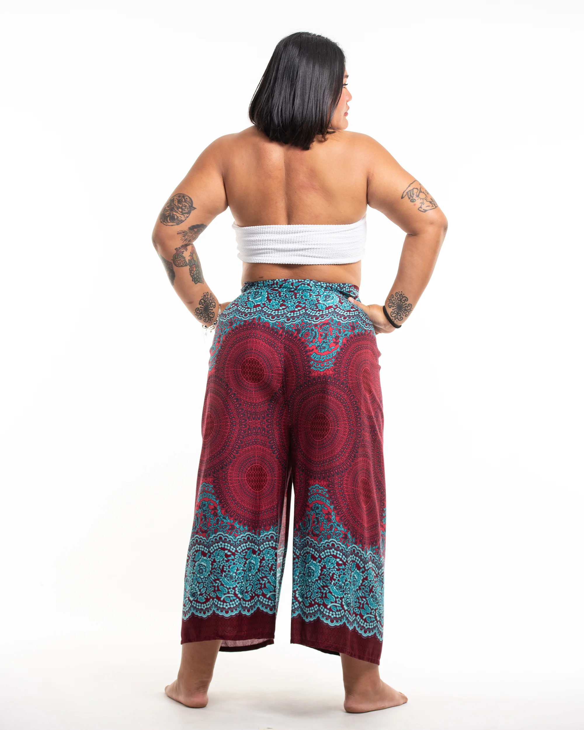 1841-Plus-Size-Geometric-Mandalas-Wrap-Palazzo-Style-Harem-Pants-in-Red-4.webp Plus Size Geometric Mandalas Wrap Palazzo Style Harem Pants in Red