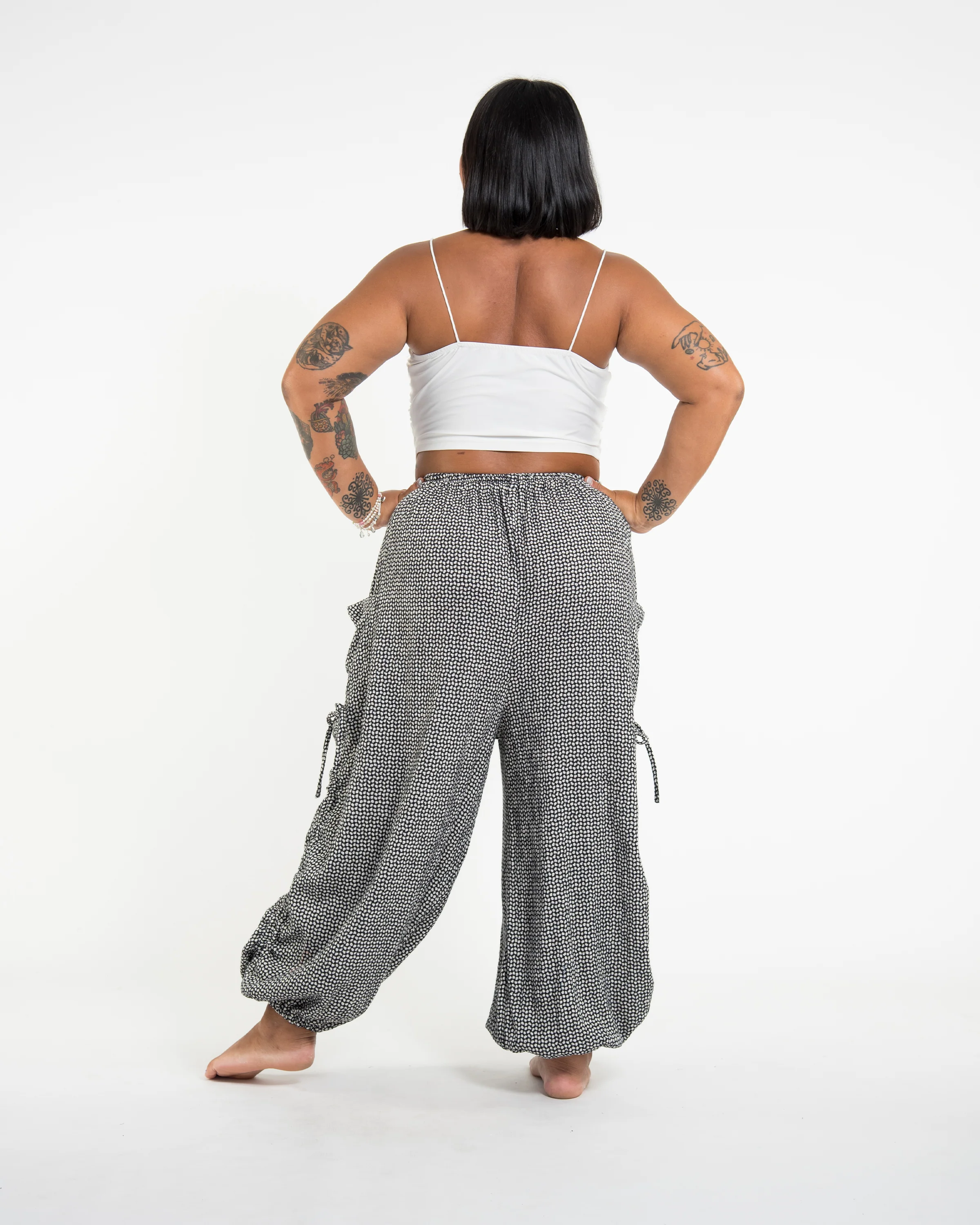 1861-Plus-Size-Women-s-Ribbed-Linen-Cotton-Blend-Pants-in-Black-4.webp Plus Size Women's Ribbed Linen Cotton Blend Pants in Black