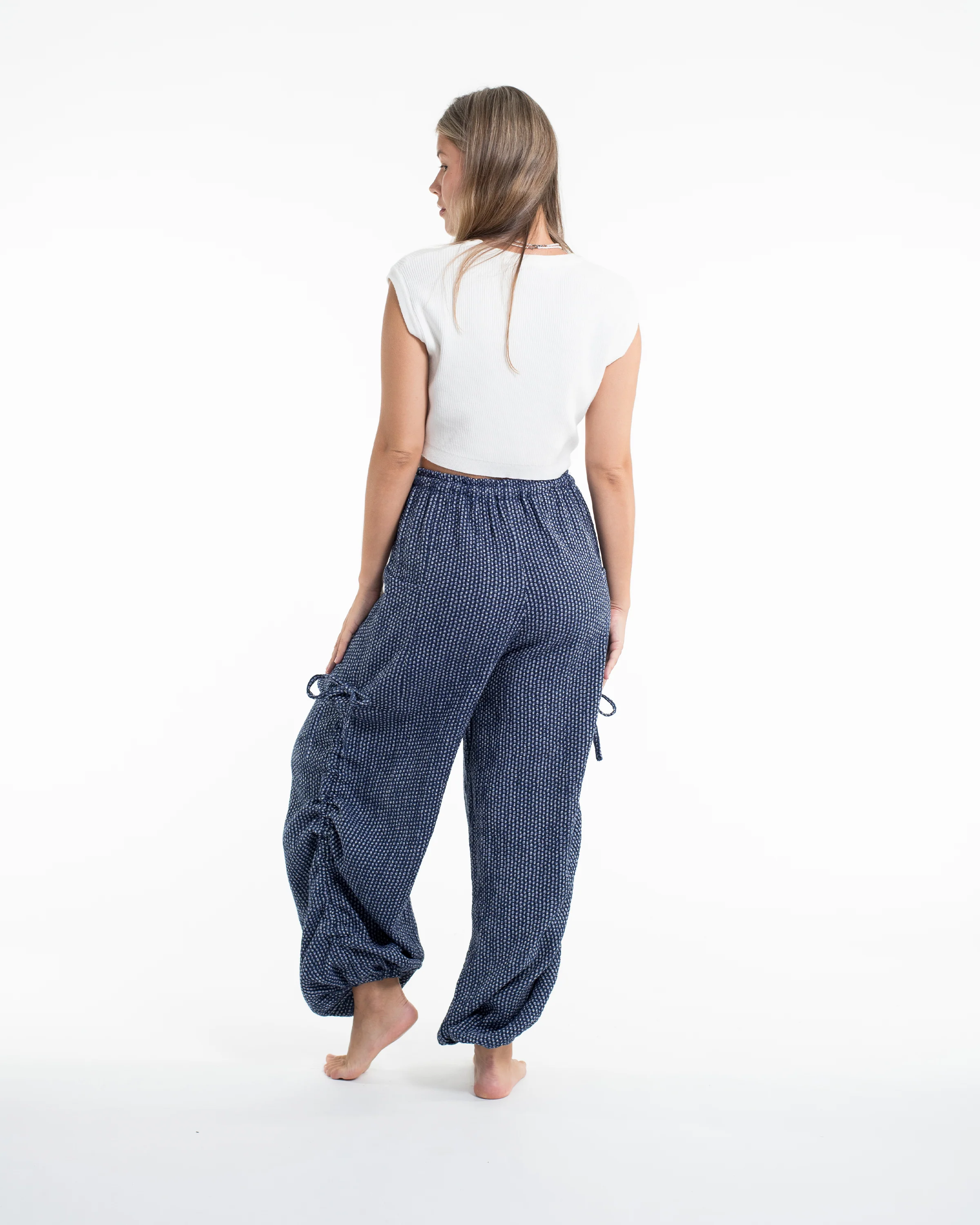 1884-Women-s-Ribbed-Linen-Cotton-Blend-Pants-in-Blue-4.webp Women's Ribbed Linen Cotton Blend Pants in Blue