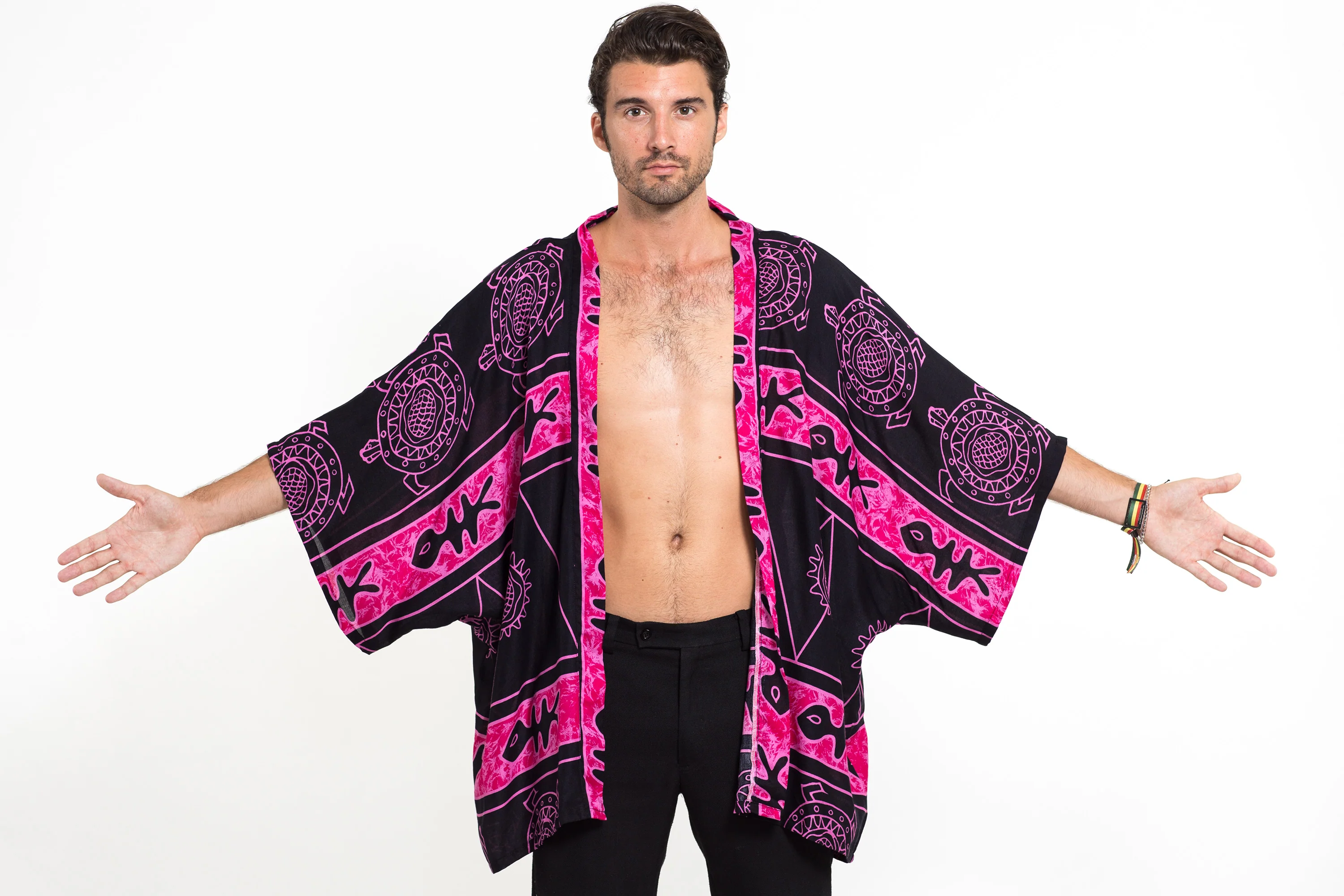1895-Turtle-Print-Kimono-Cardigan-in-Pink-3.webp Turtle Print Kimono Cardigan in Pink