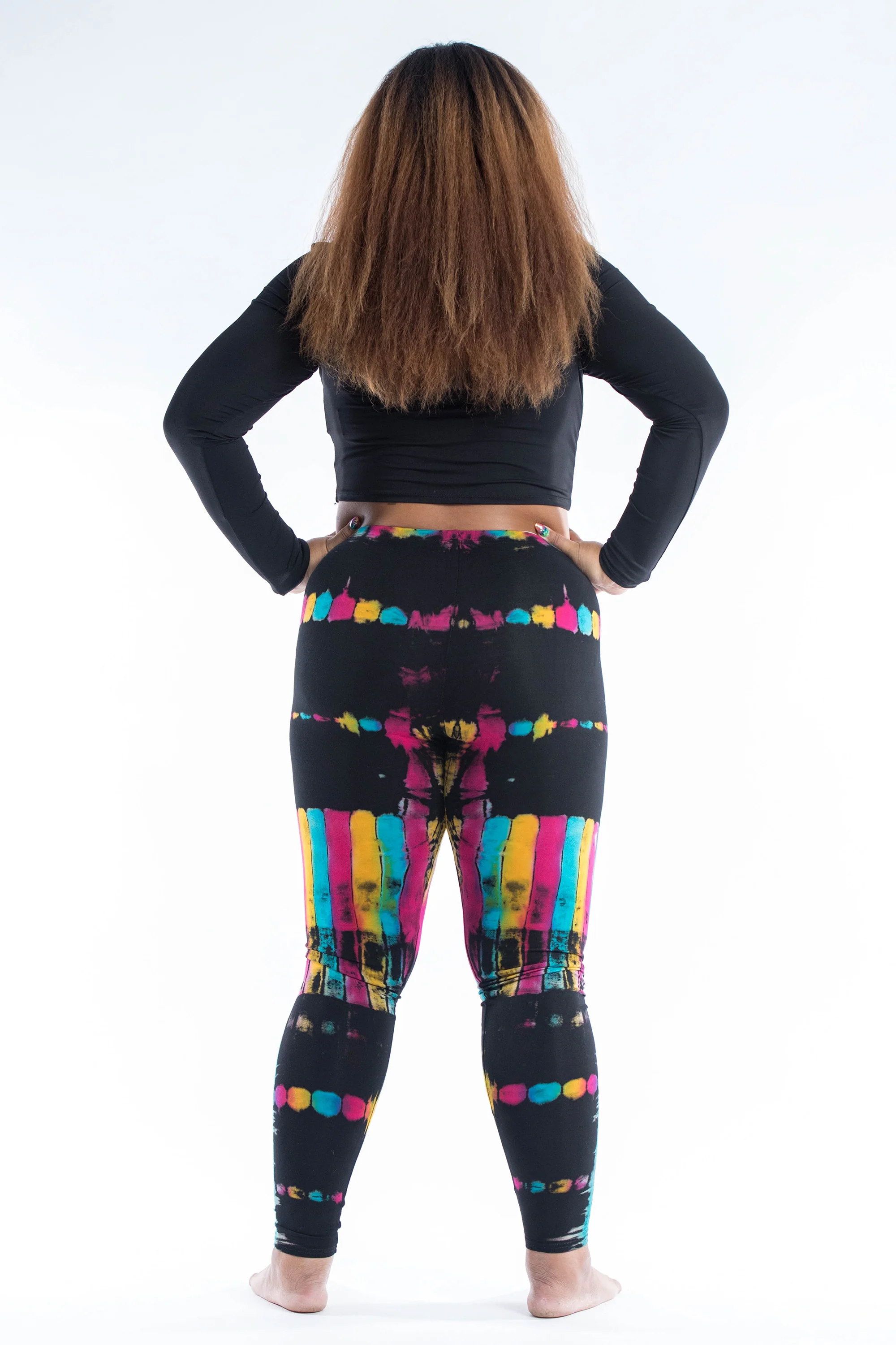 1897-Plus-Size-Patch-Dye-Tie-Dye-Cotton-Leggings-in-Festival-Black-4.webp Plus Size Patch Dye Tie Dye Cotton Leggings in Festival Black