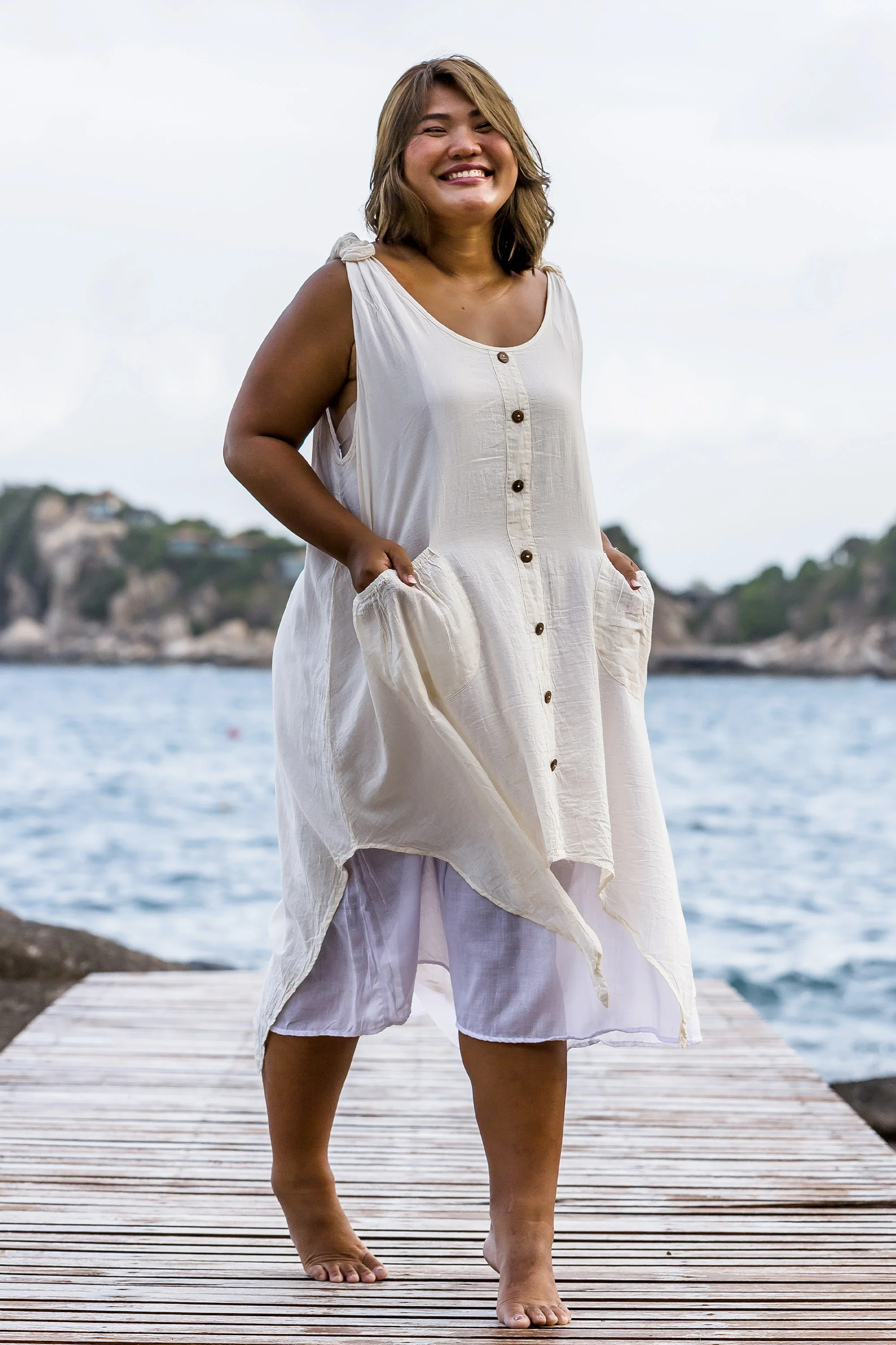 1900-Plus-Size-Women-s-Crinkled-Hill-Tribe-Cotton-Tank-Dress-in-Off-White-3.webp Plus Size Women's Crinkled Hill Tribe Cotton Tank Dress in Off White