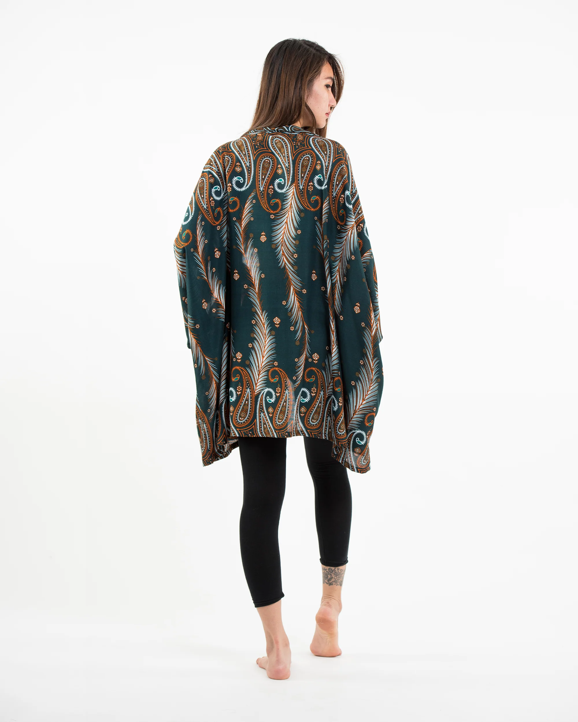1903-Paisley-Feathers-Kimono-Cardigan-in-Green-4.webp Paisley Feathers Kimono Cardigan in Green