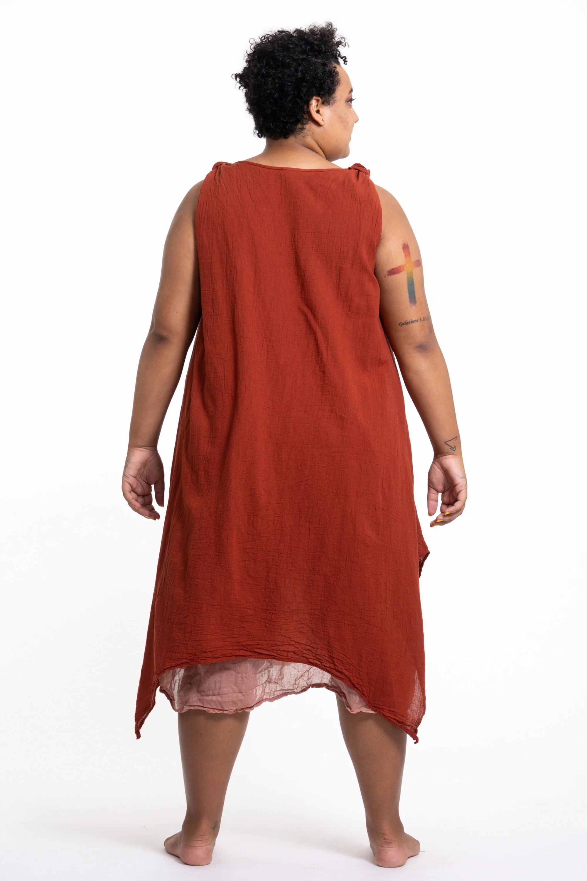 1906-Plus-Size-Women-s-Crinkled-Hill-Tribe-Cotton-Tank-Dress-in-Brick-4.webp Plus Size Women's Crinkled Hill Tribe Cotton Tank Dress in Brick