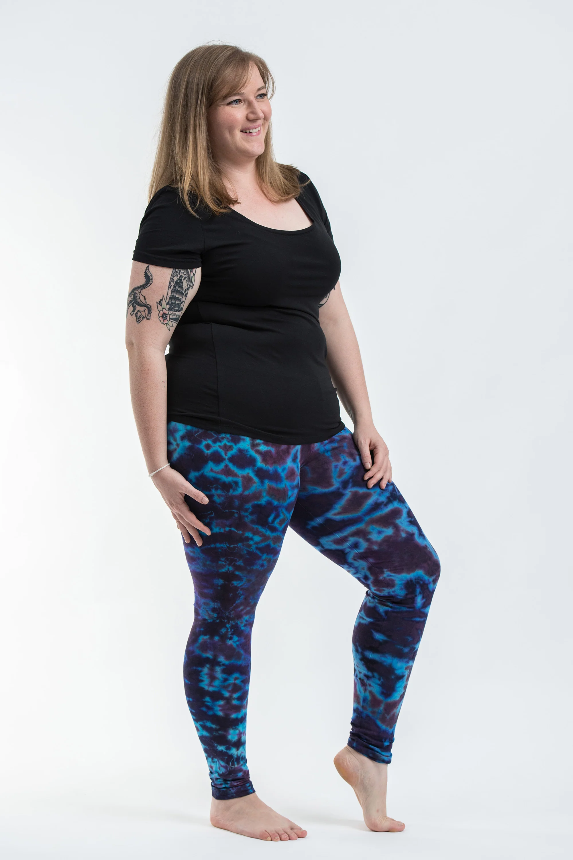 1908-Plus-Size-Marble-Tie-Dye-Cotton-Leggings-in-Indigo-3.webp Plus Size Marble Tie Dye Cotton Leggings in Indigo