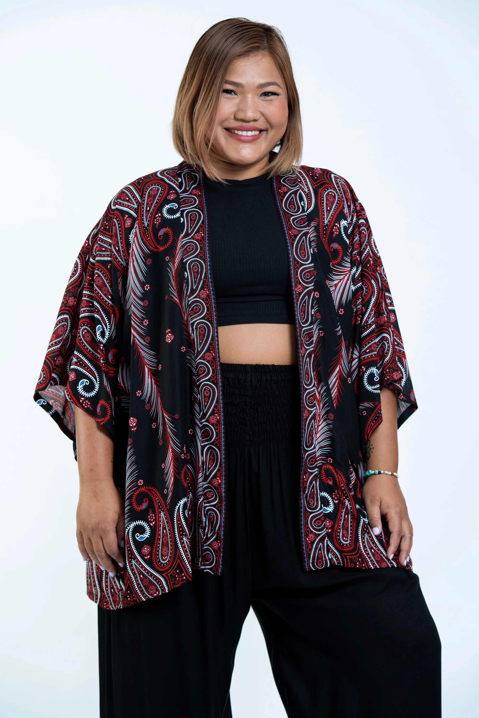 1910-Paisley-Feathers-Kimono-Cardigan-in-Black-4.webp Paisley Feathers Kimono Cardigan in Black