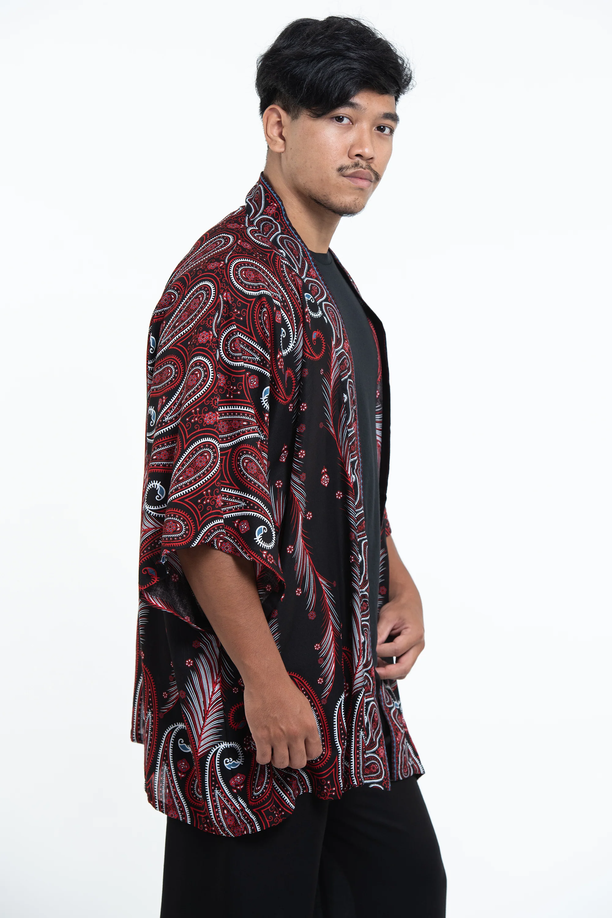 1910-Paisley-Feathers-Kimono-Cardigan-in-Black-5.webp Paisley Feathers Kimono Cardigan in Black