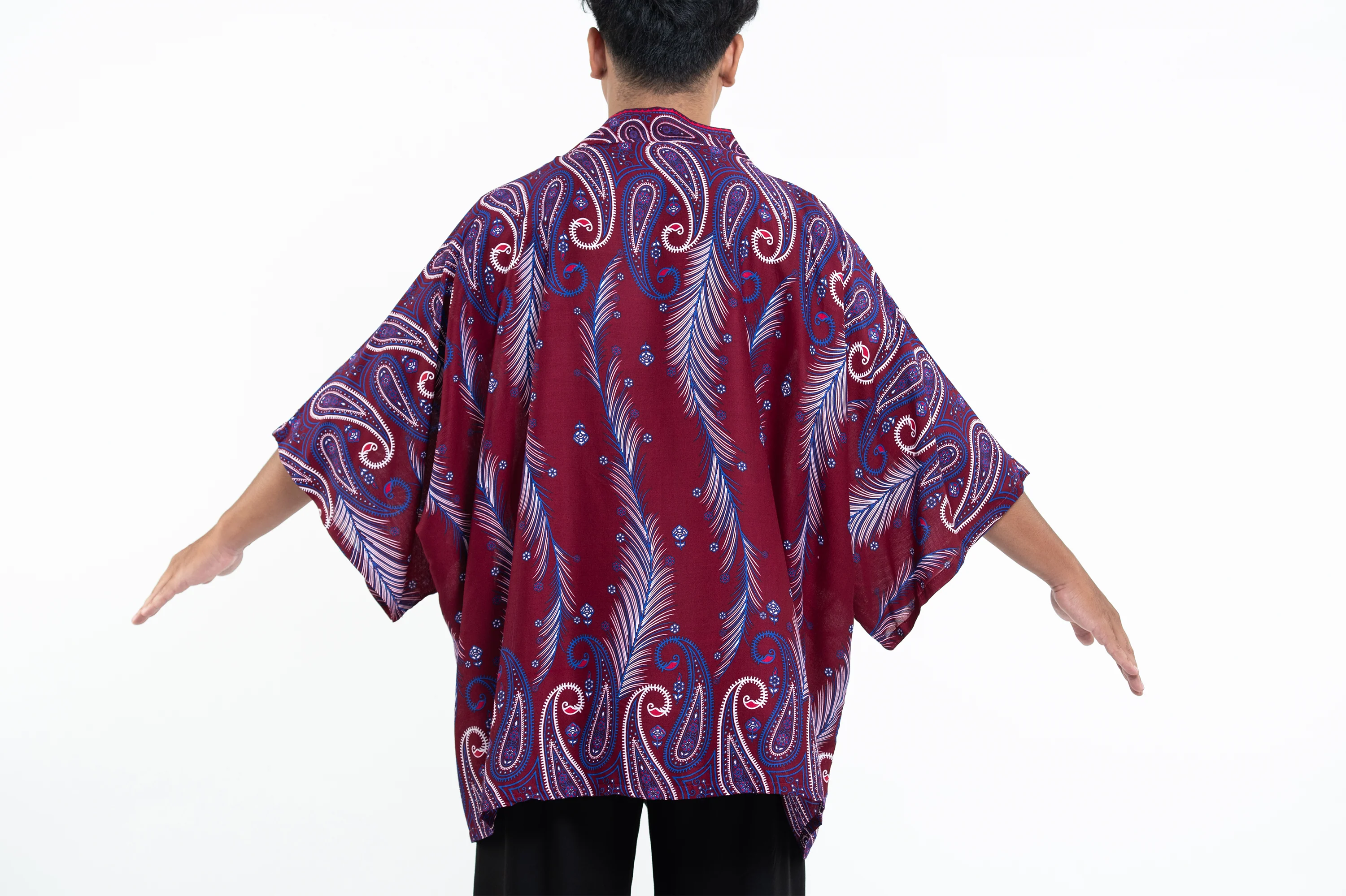 1911-Paisley-Feathers-Kimono-Cardigan-in-Red-6.webp Paisley Feathers Kimono Cardigan in Red