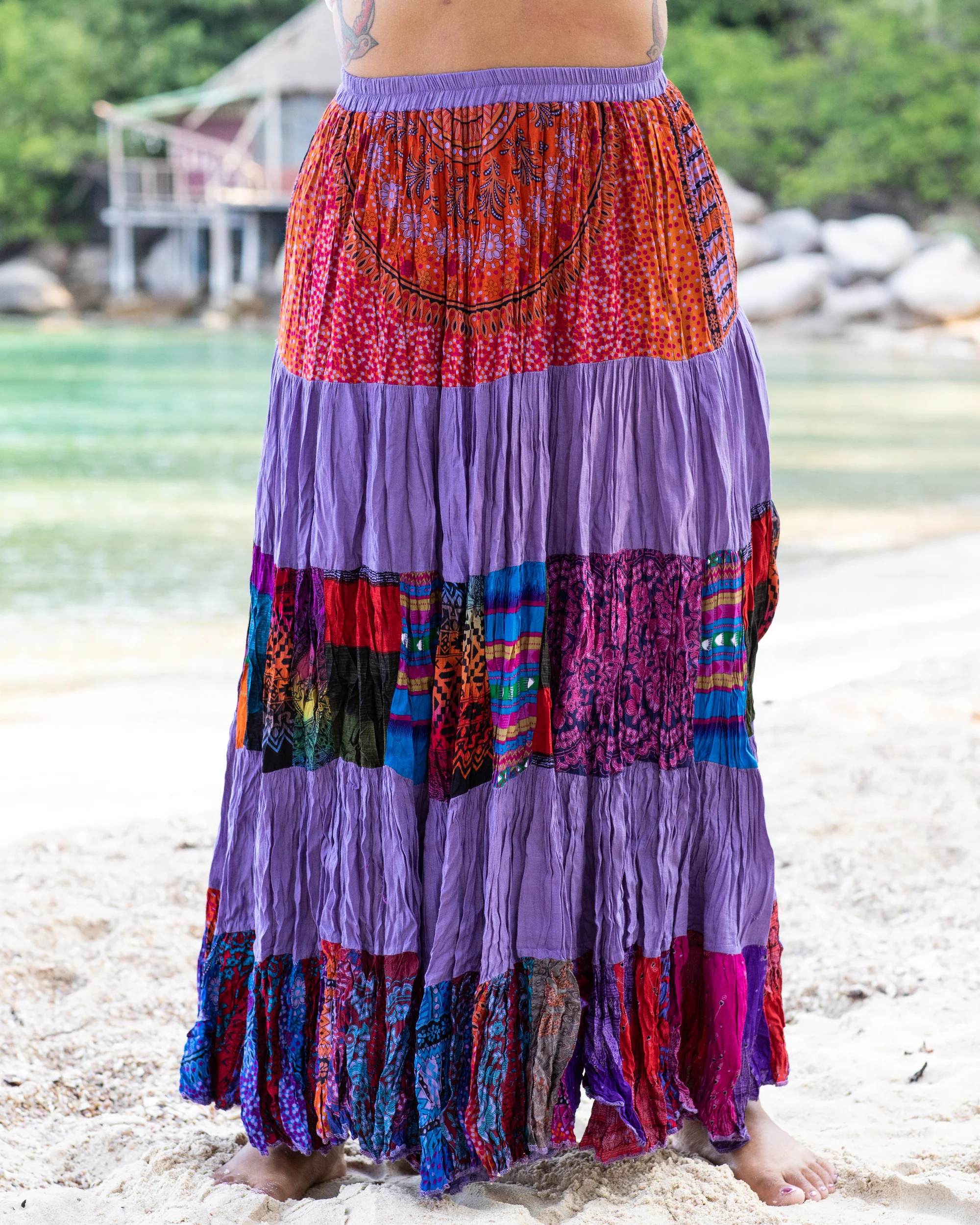 1917-Plus-Size-Patchwork-Long-Skirt-in-Purple-2.webp Plus Size Patchwork Long Skirt in Purple