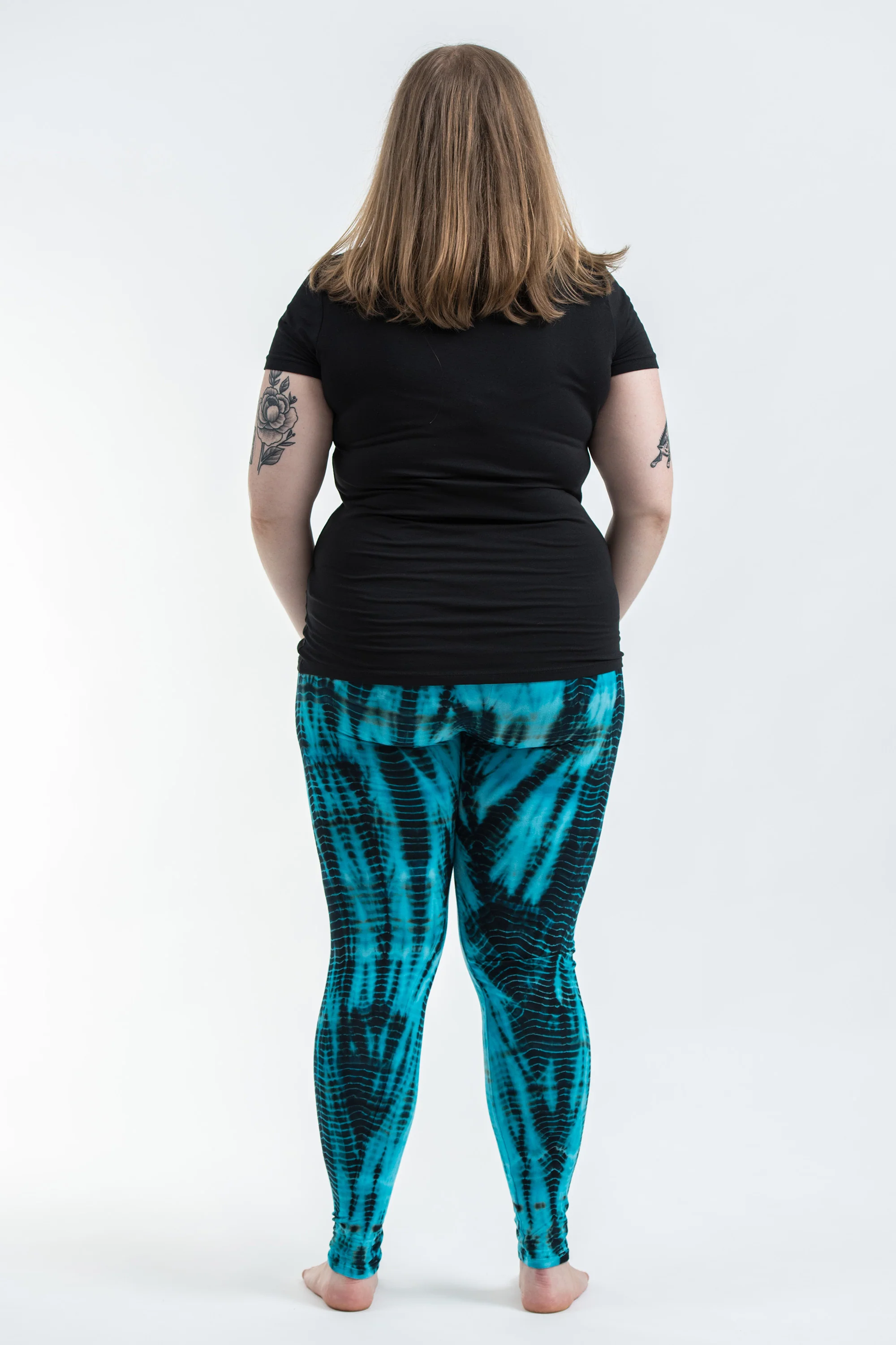 1918-Plus-Size-Lightning-Stripes-Tie-Dye-Cotton-Leggings-in-Turquoise-4.webp Plus Size Lightning Stripes Tie Dye Cotton Leggings in Turquoise