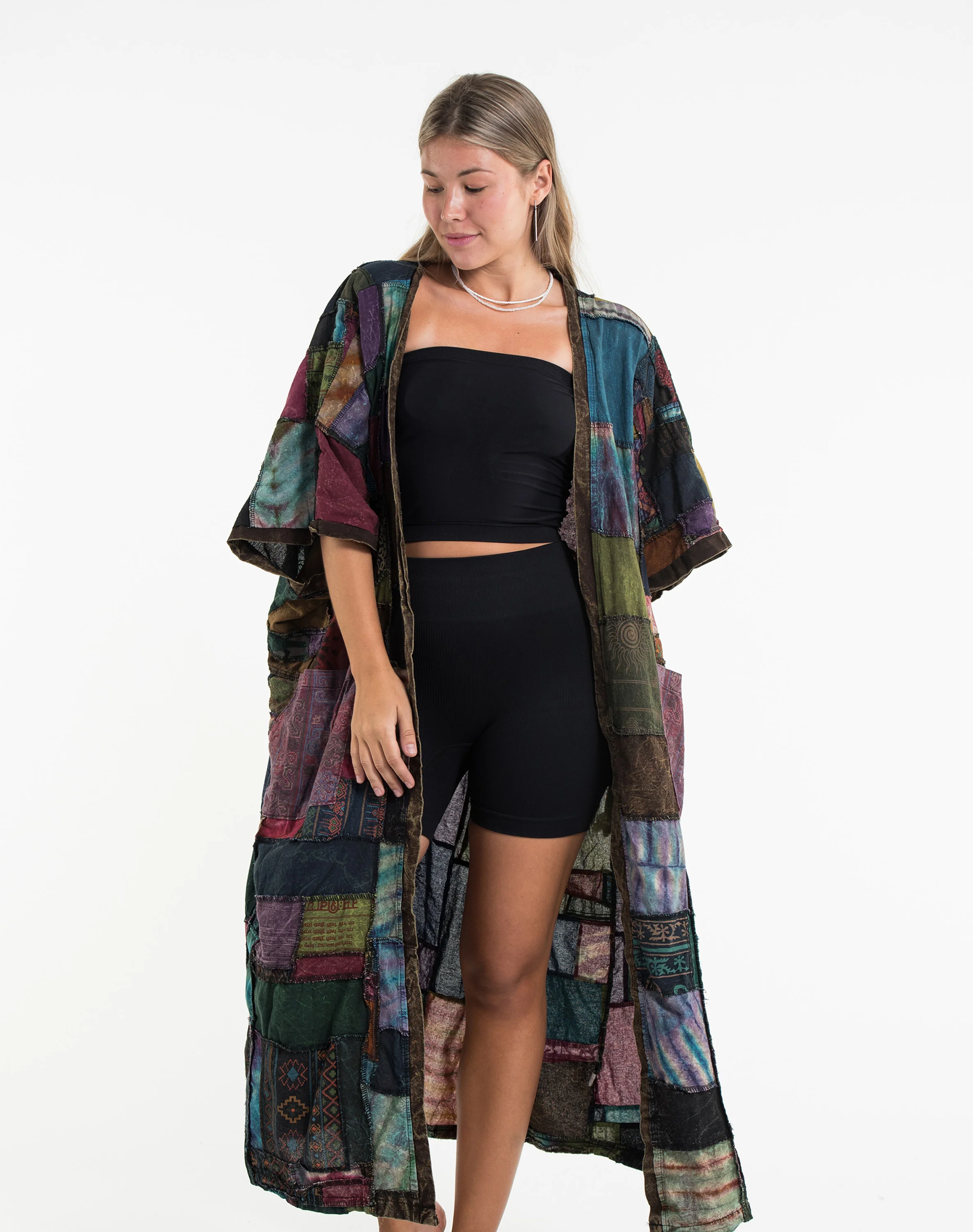 1938-Patchwork-Stonewash-Long-Kimono-Robe-in-Multi-Brown-3.webp Patchwork Stonewash Long Kimono Robe in Multi Brown