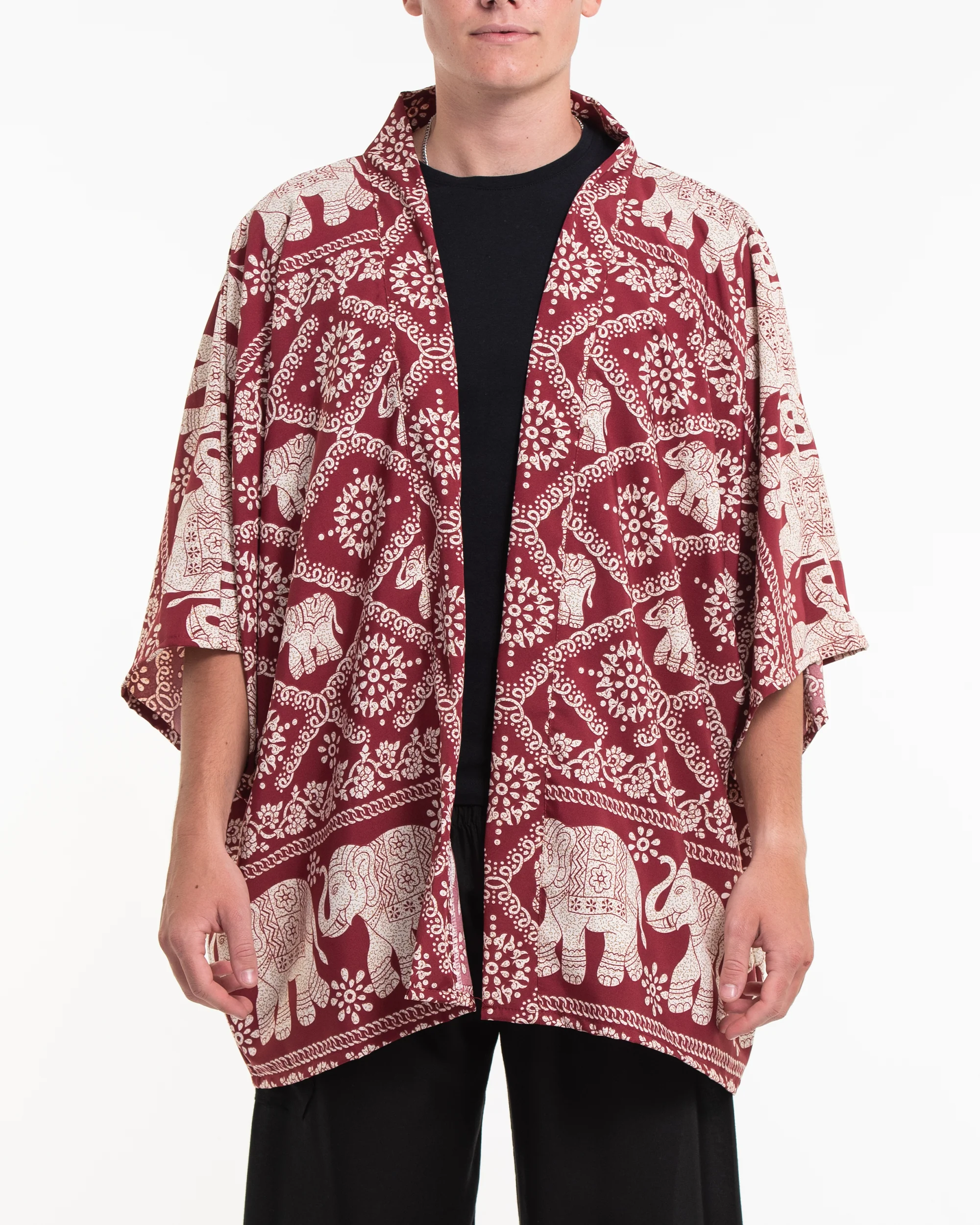 1945-Diamond-Elephant-Kimono-Cardigan-in-Red-3.webp Diamond Elephant Kimono Cardigan in Red