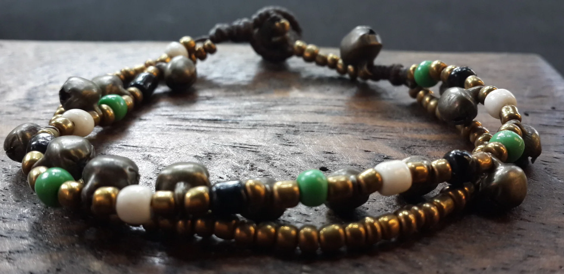 195-Brass-Bell-And-Multi-Bead-Double-Strand-Bracelets-4.webp Brass Bell And Multi Bead Double Strand Bracelets