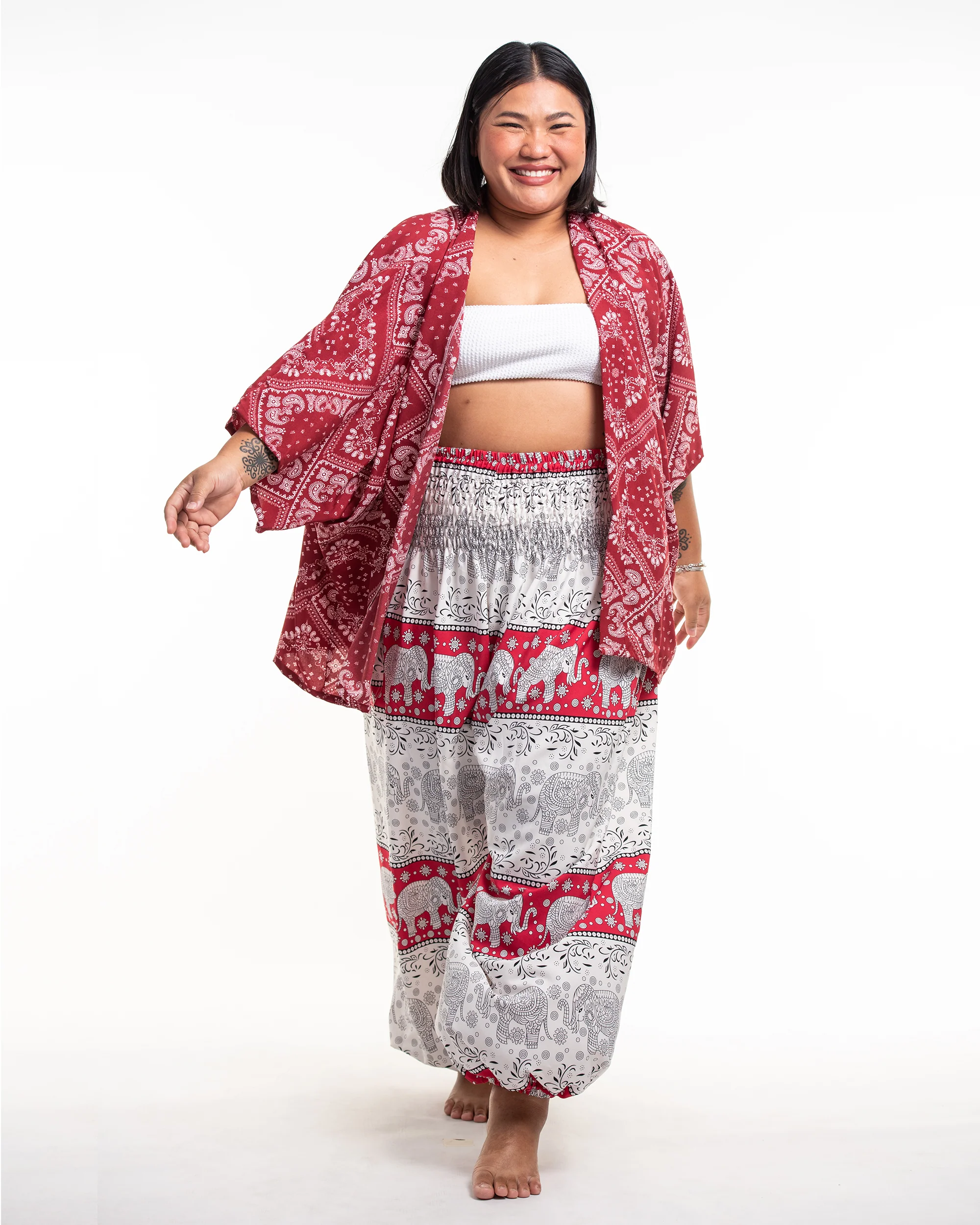 1950-Patchwork-Paisley-Kimono-Cardigan-in-Red-4.webp Patchwork Paisley Kimono Cardigan in Red