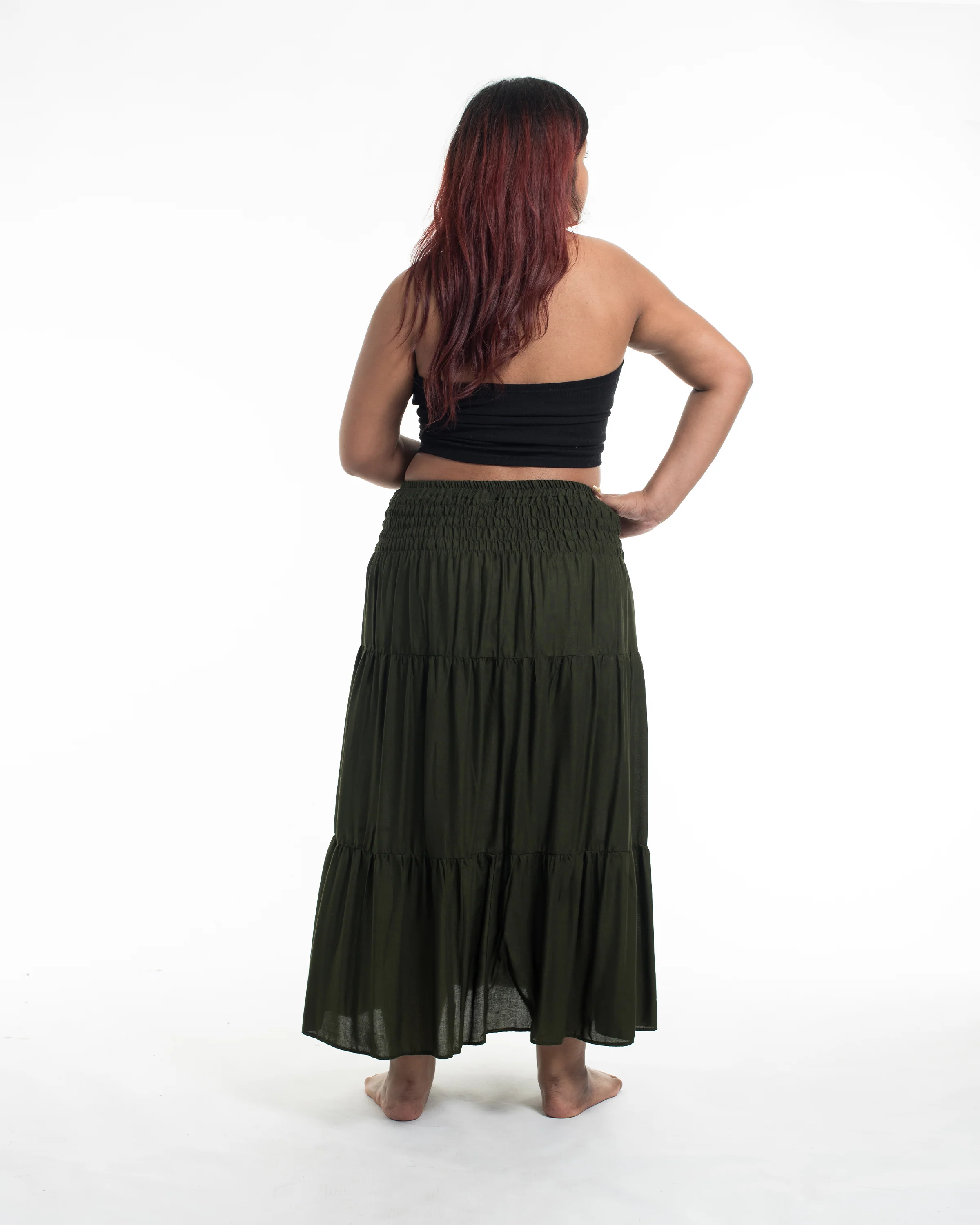 1953-Plus-Size-Solid-Color-Midi-Skirt-in-Dark-Green-4.webp Plus Size Solid Color Midi Skirt in Dark Green