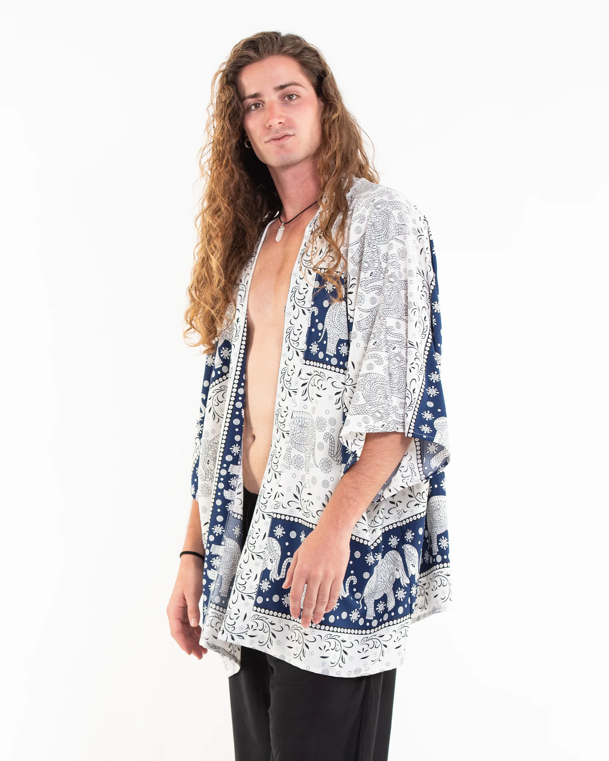 1954-Floral-Elephant-Kimono-Cardigan-in-Navy-3.webp Floral Elephant Kimono Cardigan in Navy