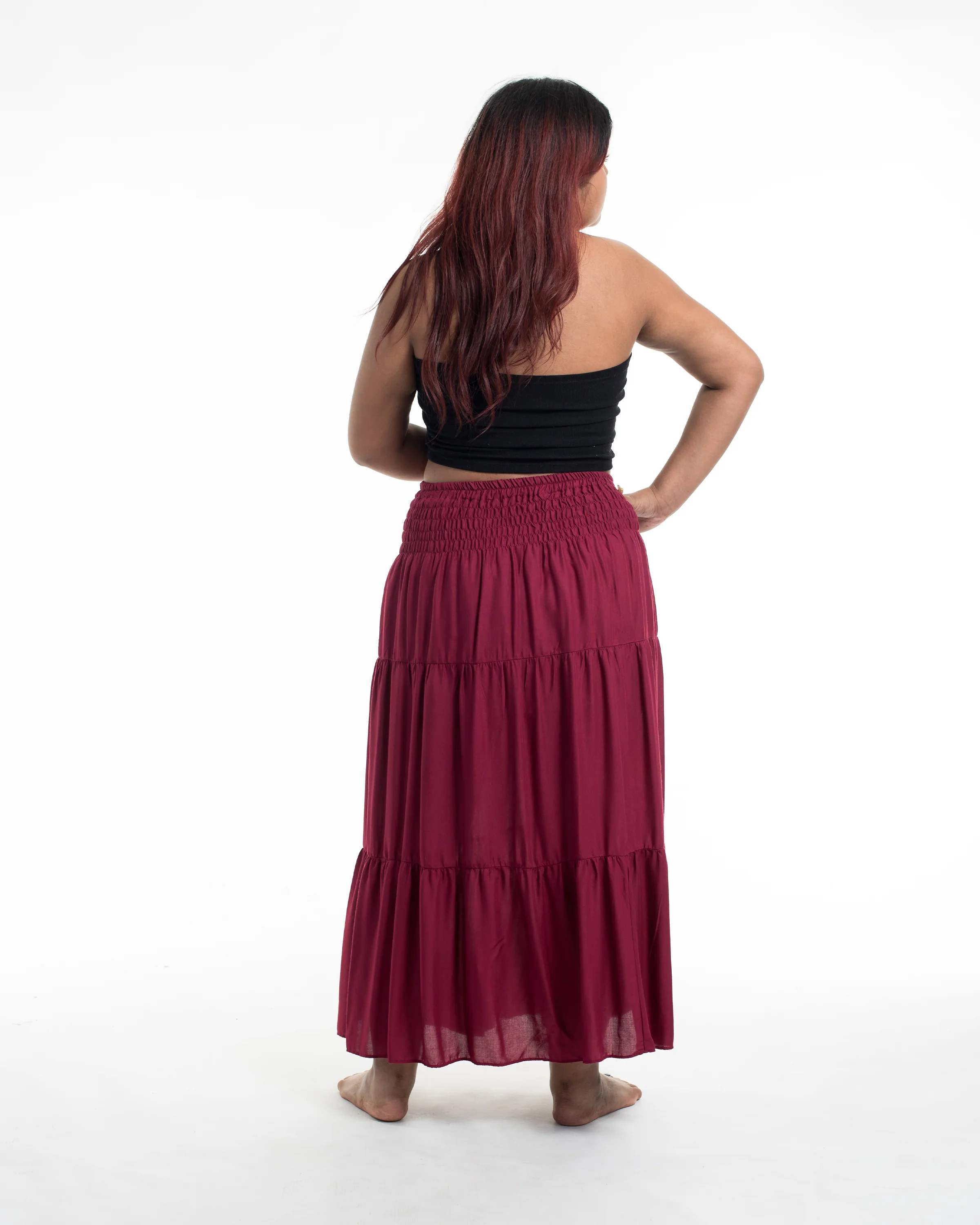 1970-Plus-Size-Solid-Color-Midi-Skirt-in-Red-4.webp Plus Size Solid Color Midi Skirt in Red