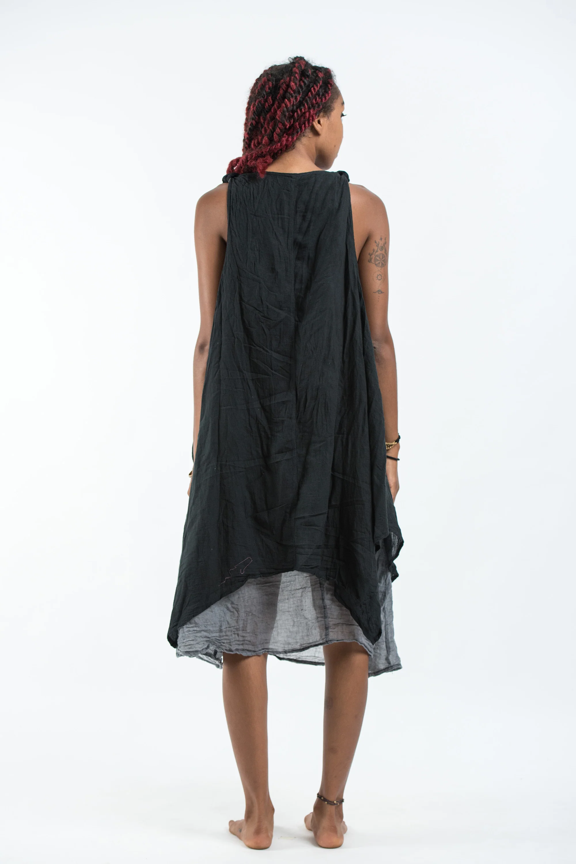 1986-Crinkled-Hill-Tribe-Cotton-Tank-Dress-in-Black-4.webp Crinkled Hill Tribe Cotton Tank Dress in Black