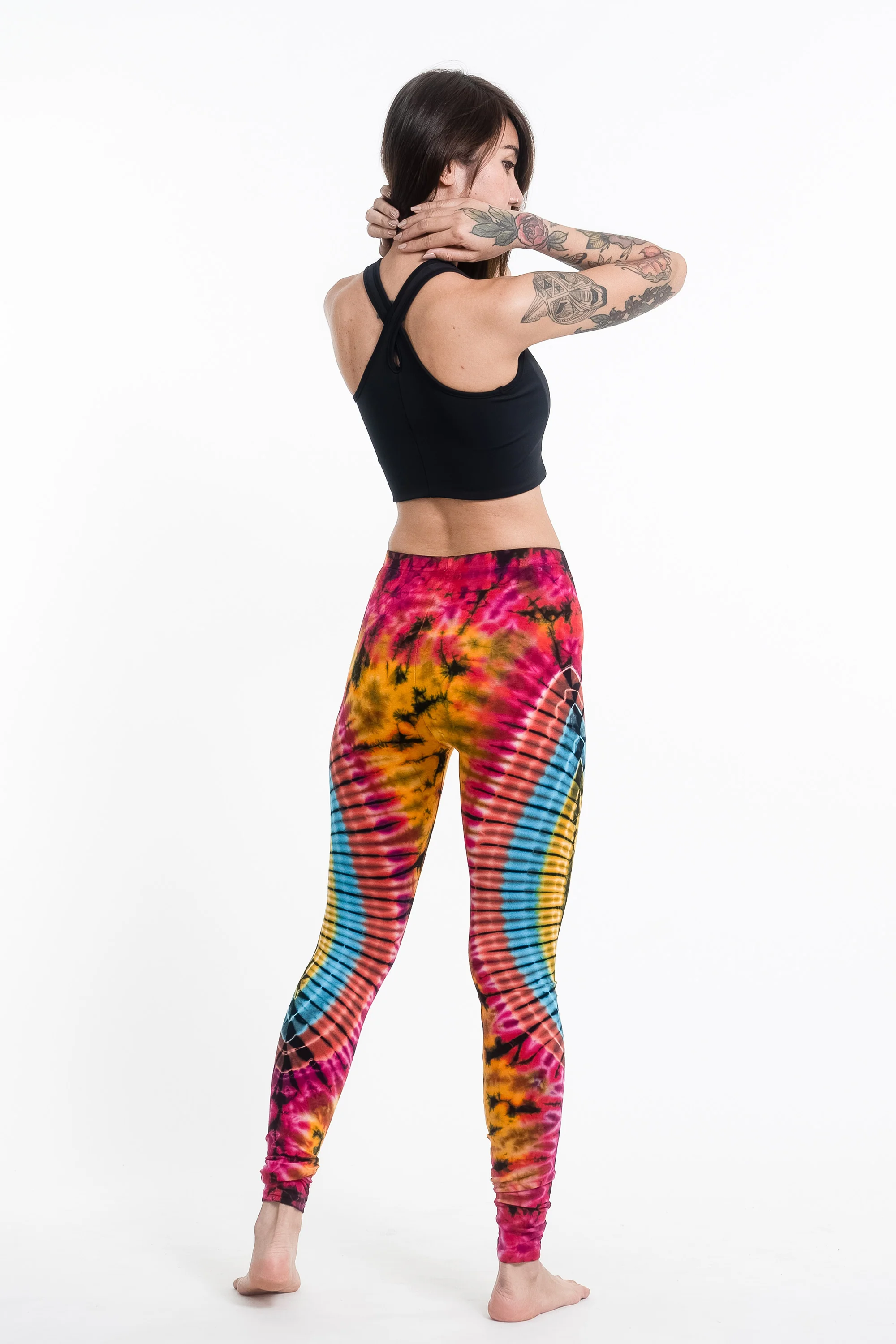 1987-Oval-Swirls-Tie-Dye-Cotton-Leggings-in-Pink-Rainbow-4.webp Oval Swirls Tie Dye Cotton Leggings in Pink Rainbow