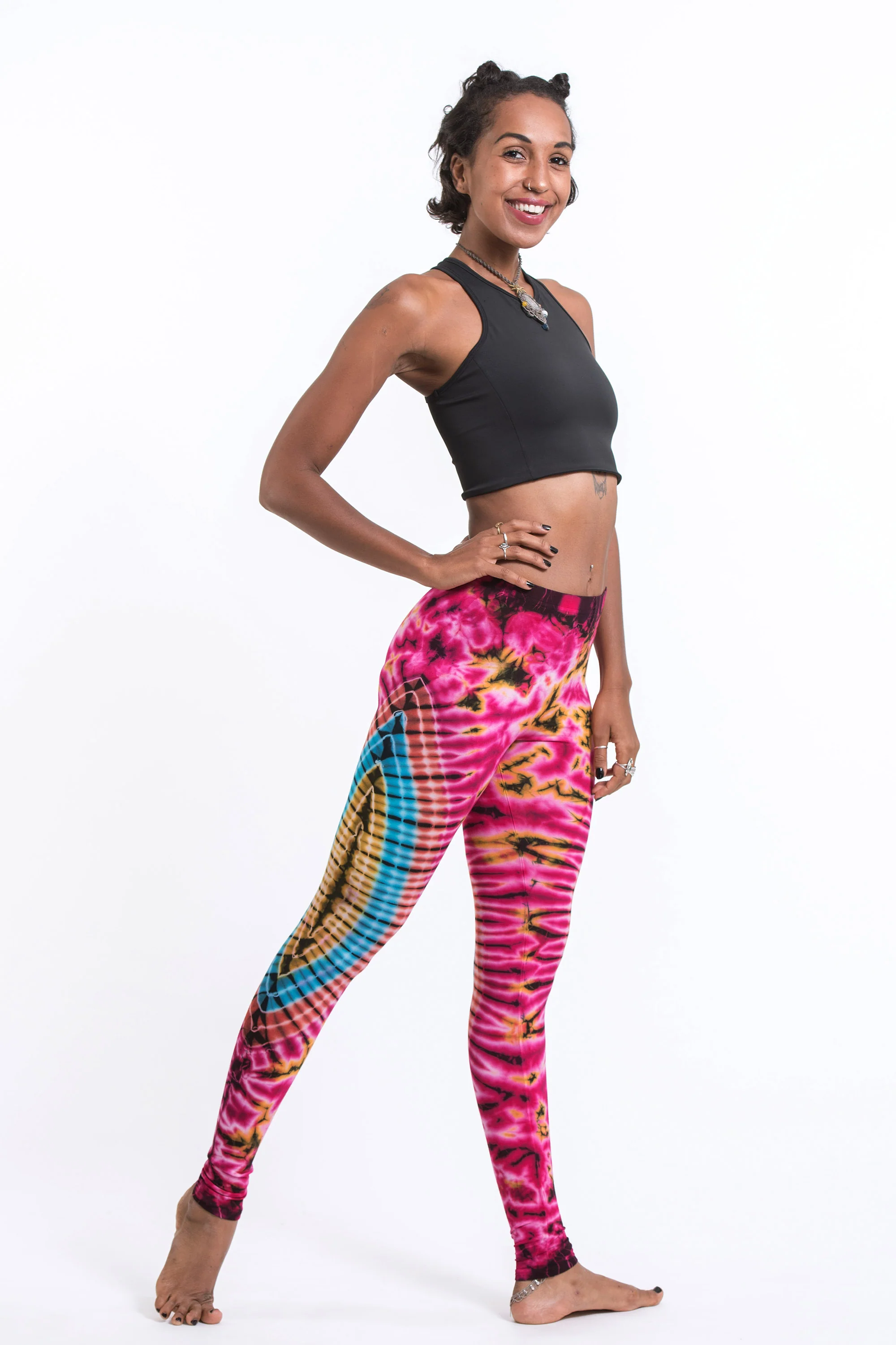 1987-Oval-Swirls-Tie-Dye-Cotton-Leggings-in-Pink-Rainbow-6.webp Oval Swirls Tie Dye Cotton Leggings in Pink Rainbow