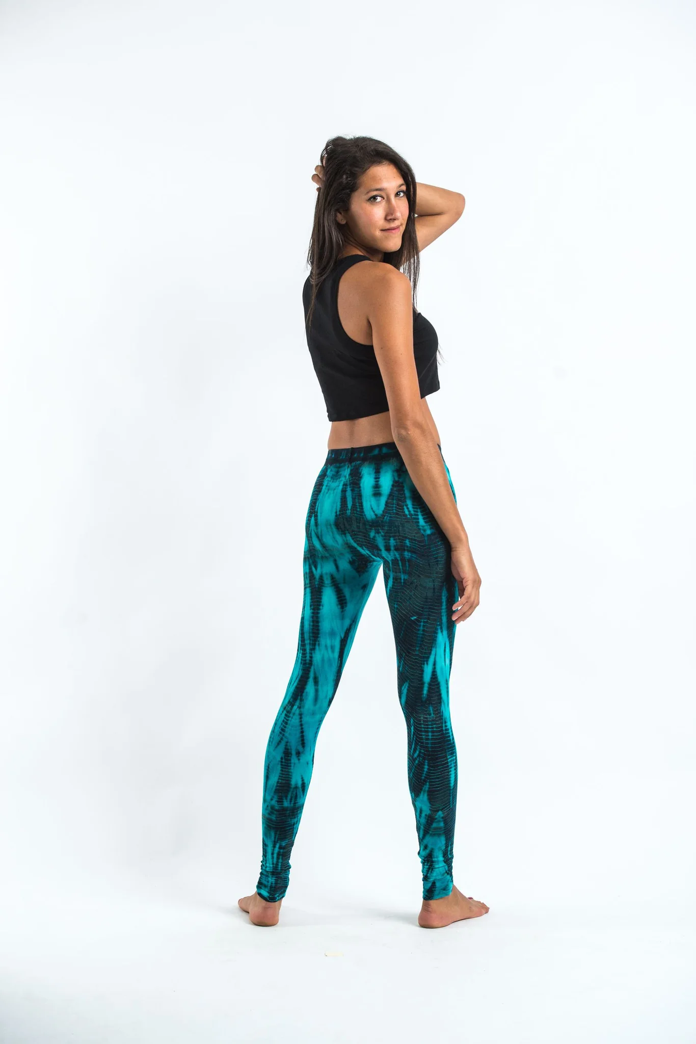 2027-Lightning-Stripes-Tie-Dye-Cotton-Leggings-in-Turquoise-3.webp Lightning Stripes Tie Dye Cotton Leggings in Turquoise