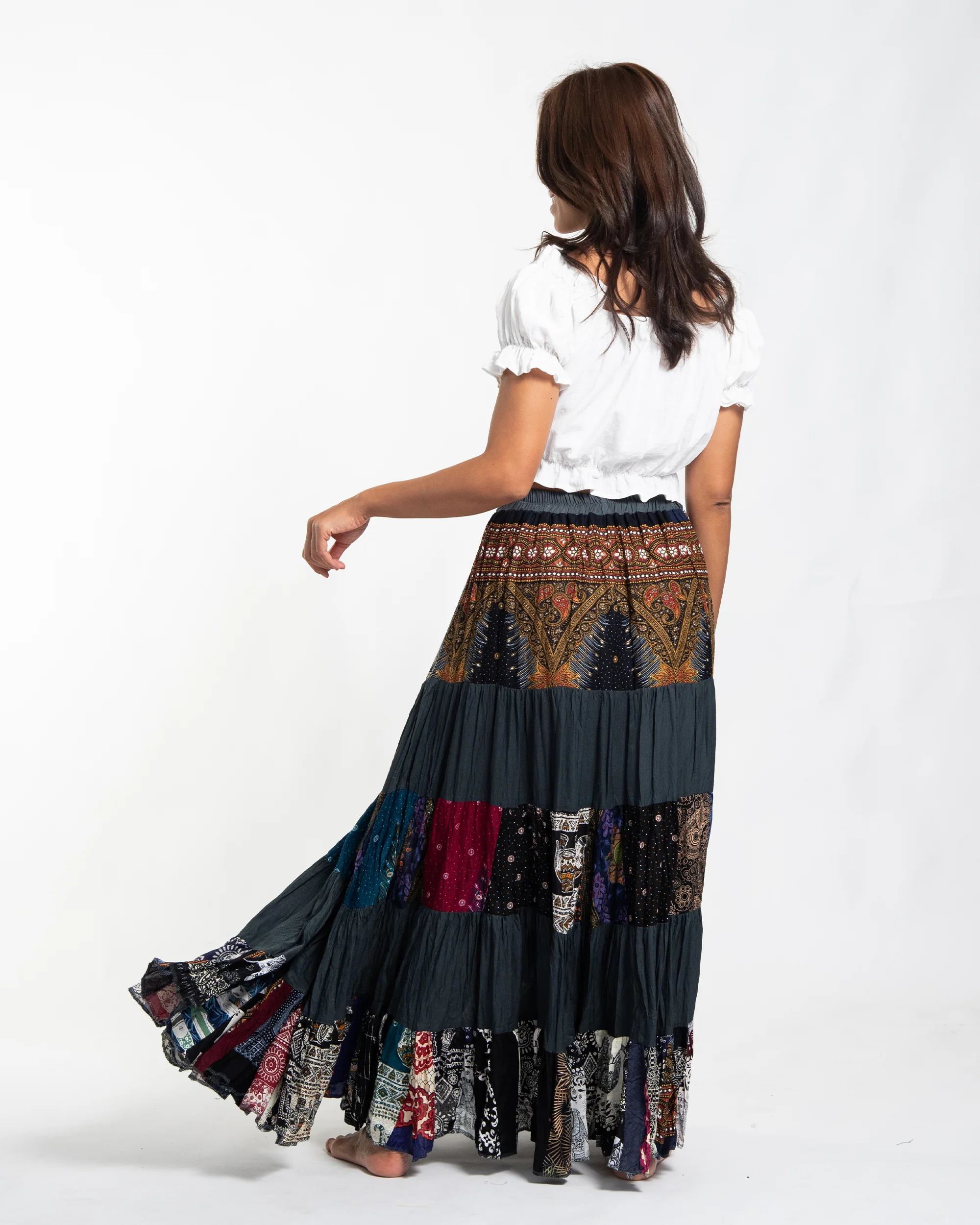 2147-Patchwork-Long-Skirt-in-Dark-Gray-4.webp Patchwork Long Skirt in Dark Gray