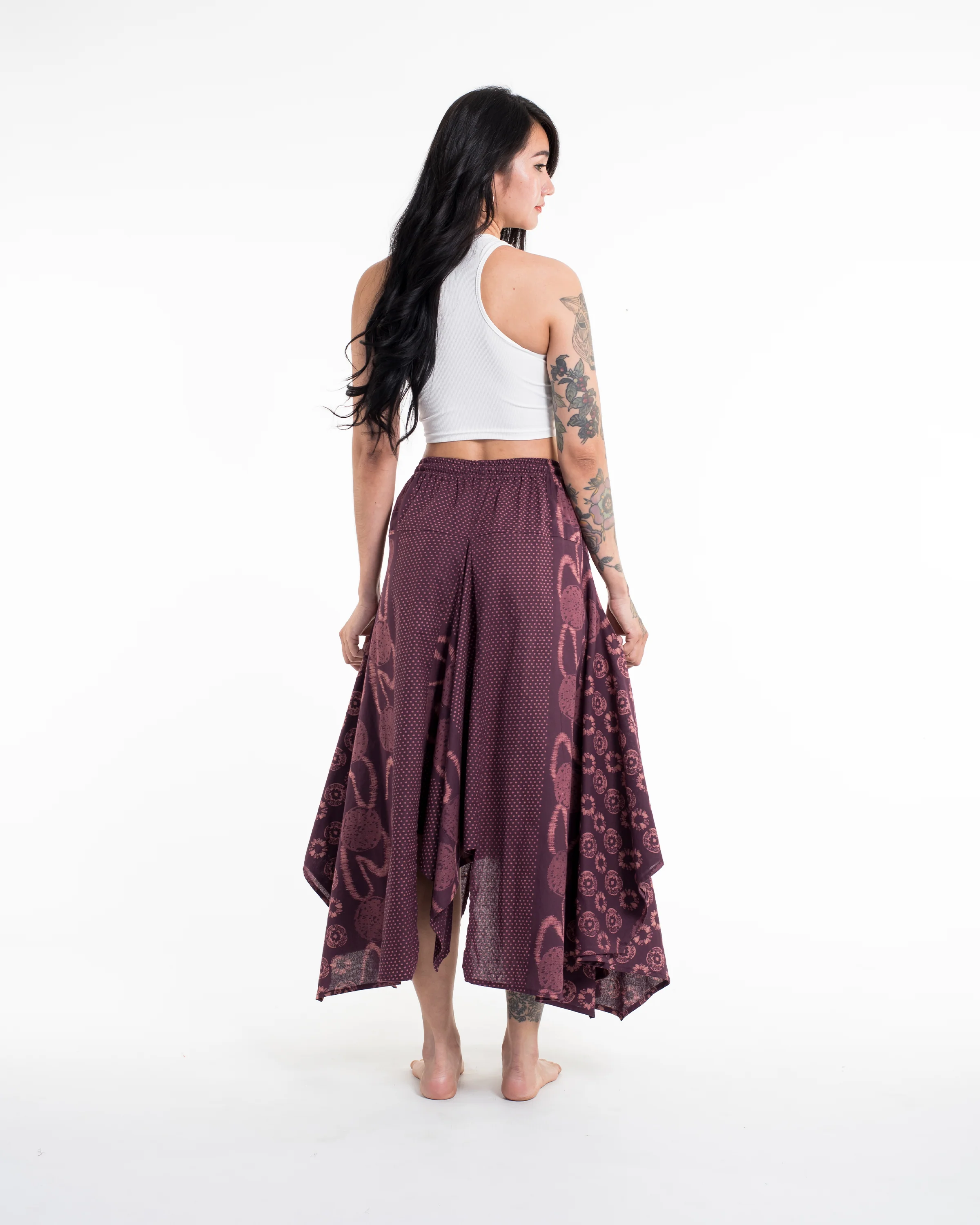 2160-Daisy-Dot-Prints-Cotton-Handkerchief-Midi-Skirt-in-Purple-4.webp Daisy Dot Prints Cotton Handkerchief Midi Skirt in Purple
