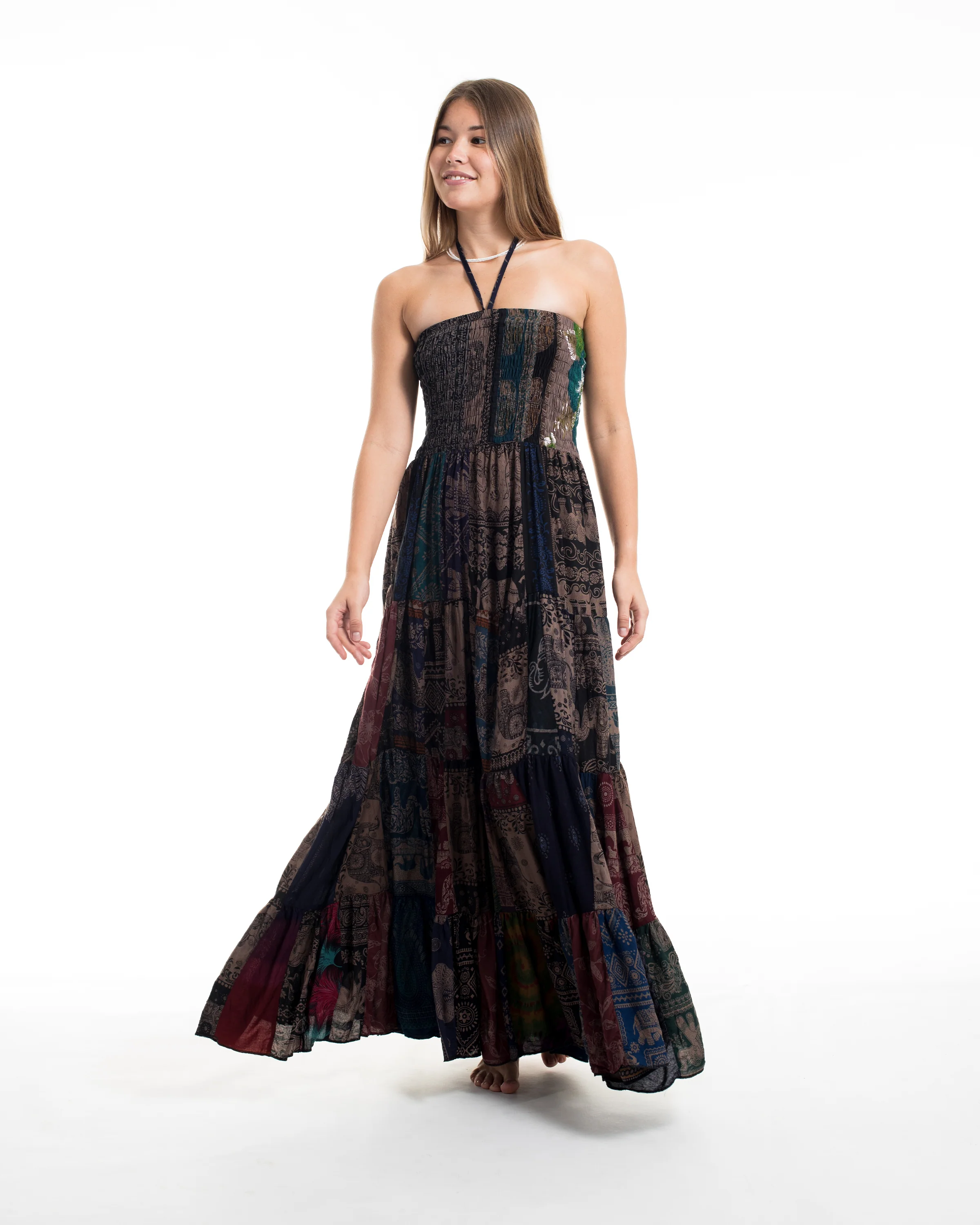 2162-Upcycled-Patchwork-Multi-Print-Maxi-Dress-in-Brown-5.webp Upcycled Patchwork Multi Print Maxi Dress in Brown