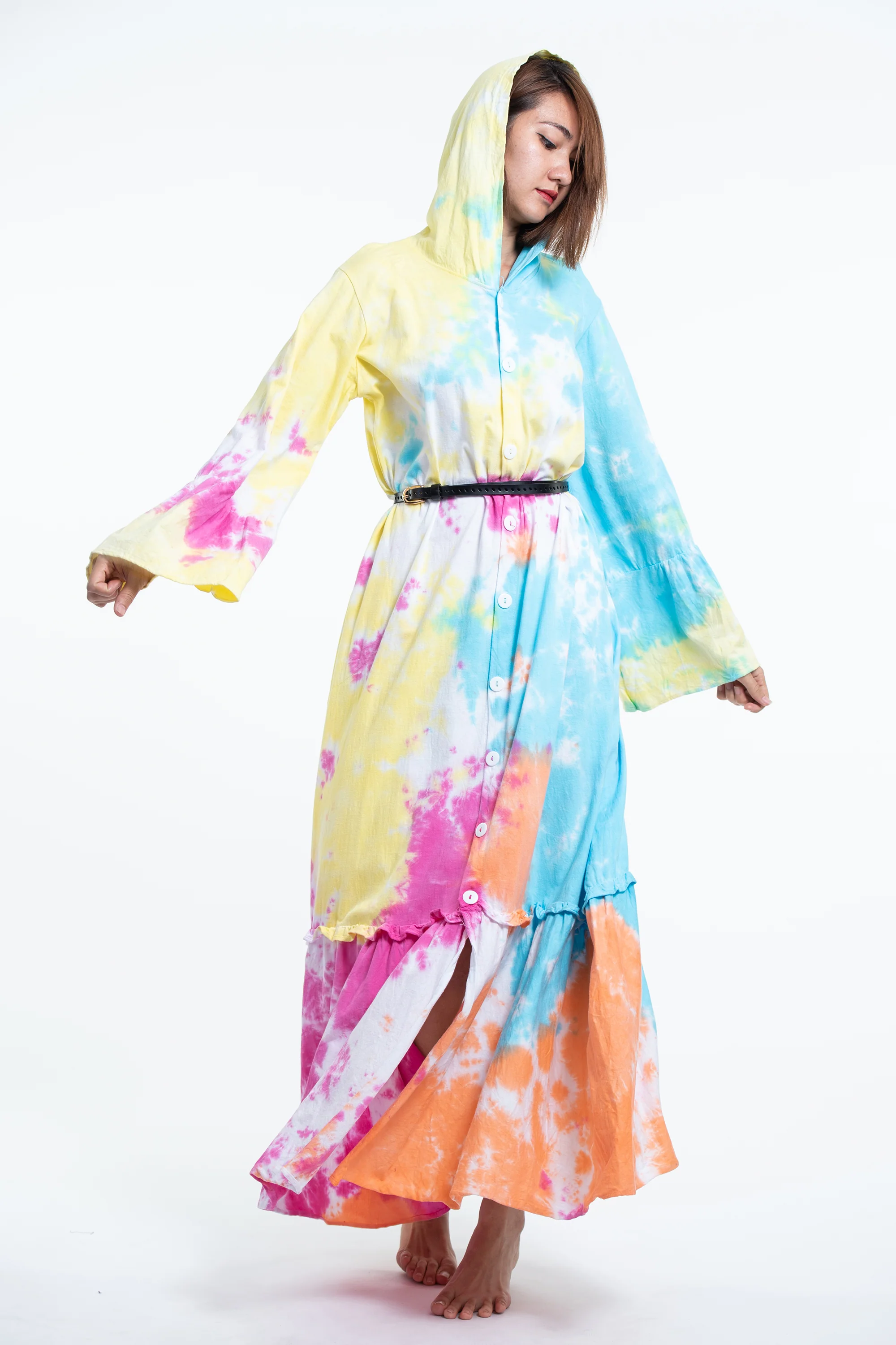 2172-Tie-Dye-Hoodie-Long-Sleeve-Maxi-Dress-in-Cotton-Candy-4.webp Tie Dye Hoodie Long Sleeve Maxi Dress in Cotton Candy