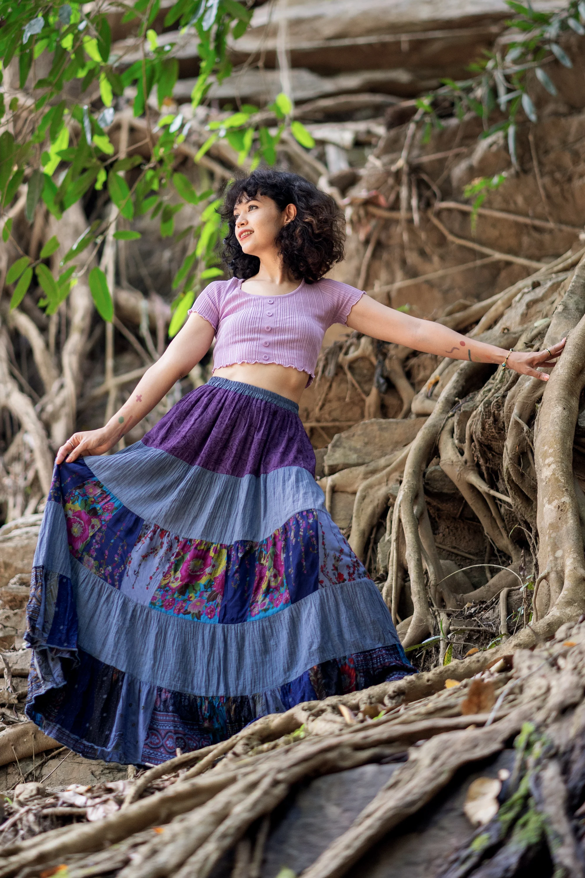 2175-Patchwork-Long-Skirt-in-Gray-5.webp Patchwork Long Skirt in Gray