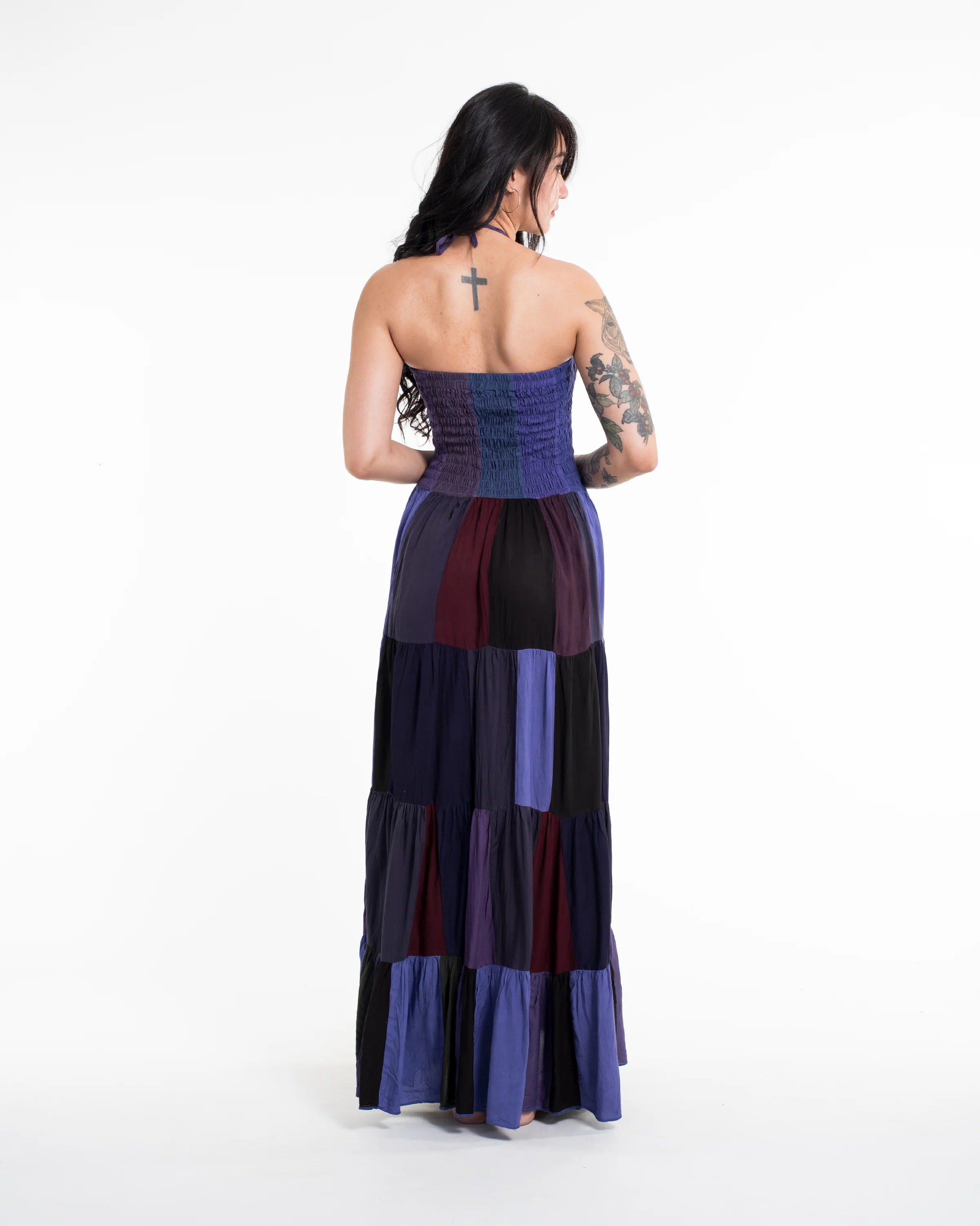 2188-Upcycled-Patchwork-Maxi-Dress-in-Purple-4.webp Upcycled Patchwork Maxi Dress in Purple