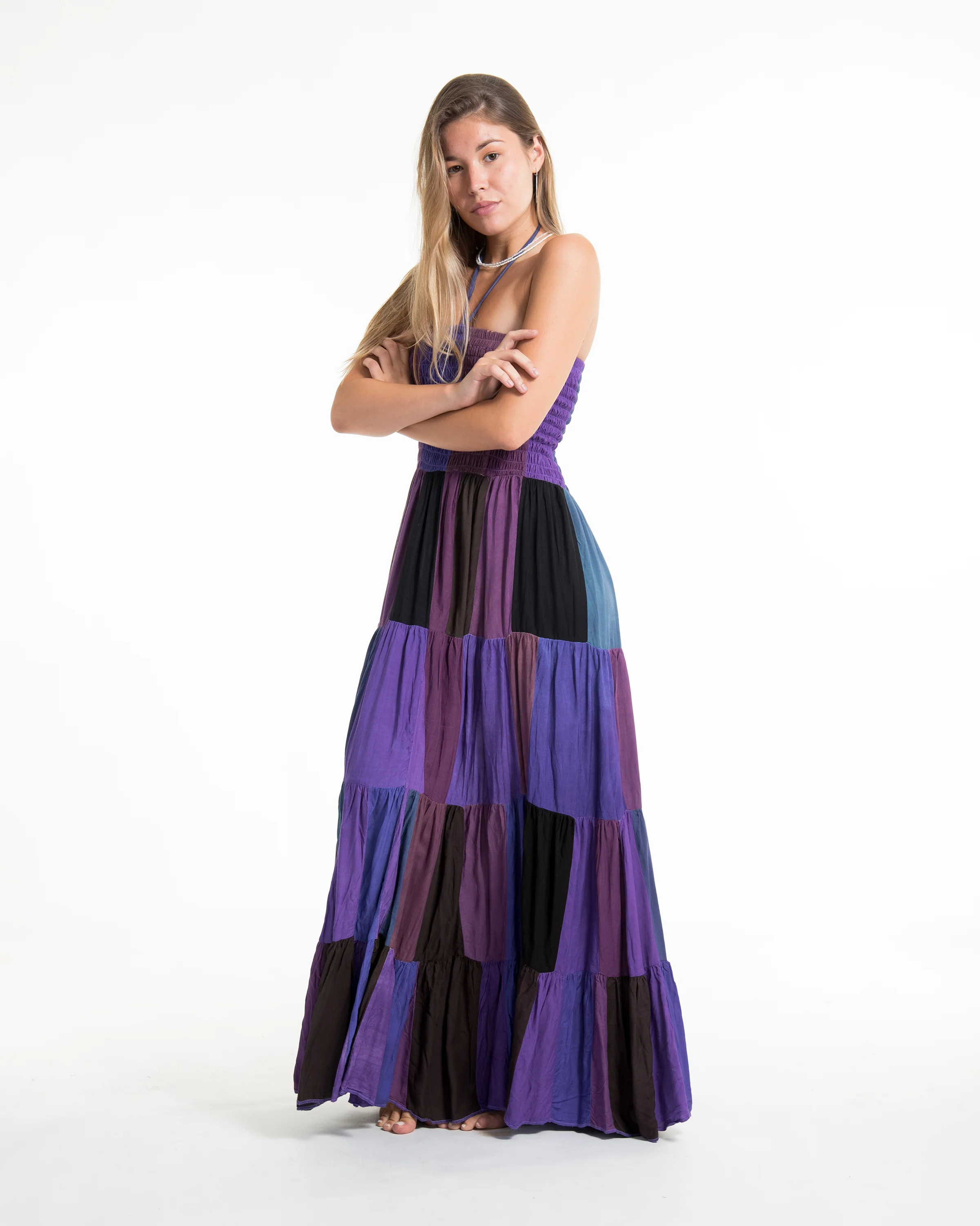 2188-Upcycled-Patchwork-Maxi-Dress-in-Purple-9.webp Upcycled Patchwork Maxi Dress in Purple