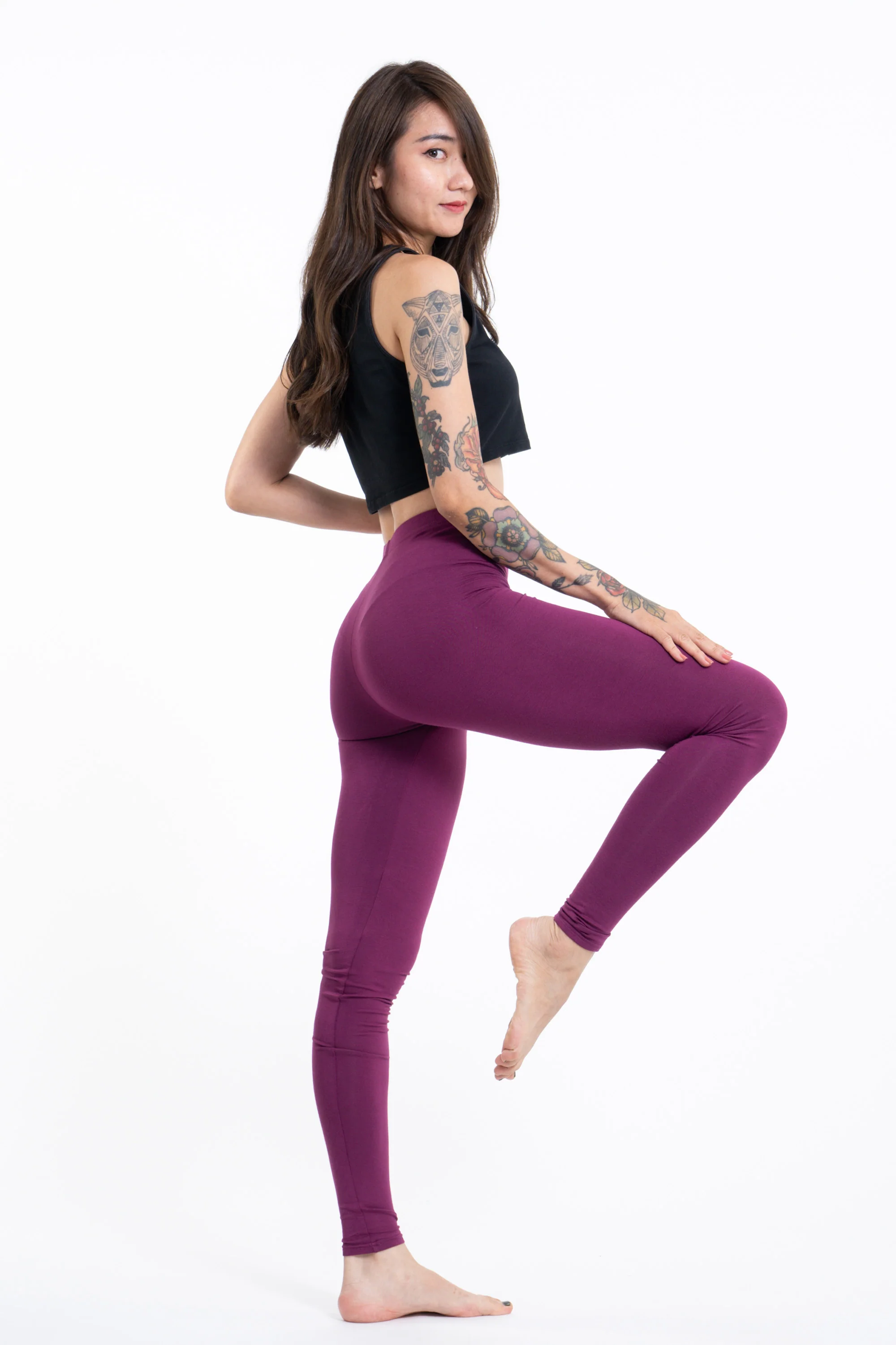 2192-Solid-Color-Cotton-Leggings-in-Purple-3.webp Solid Color Cotton Leggings in Purple