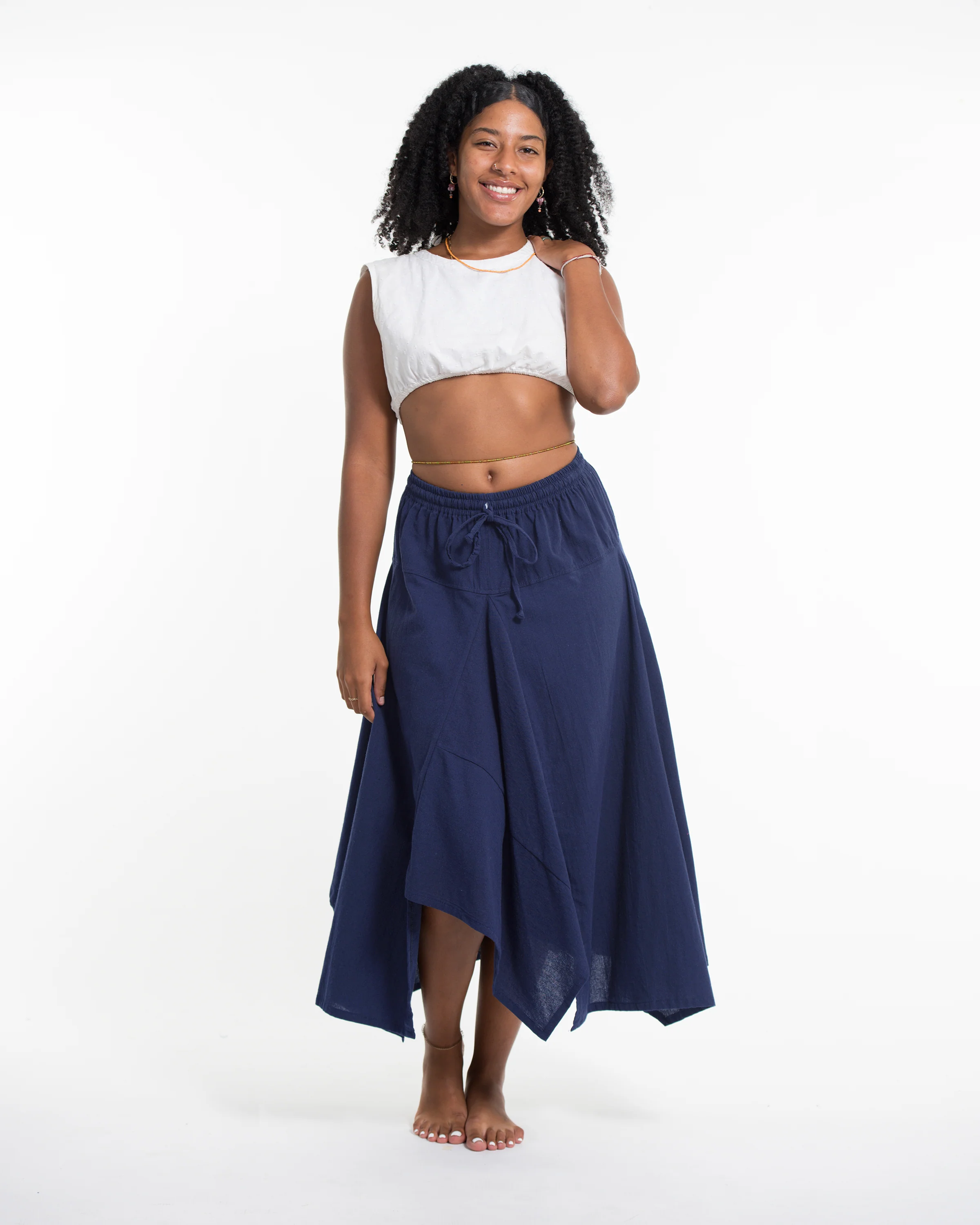 2207-Solid-Color-Cotton-Handkerchief-Midi-Skirt-in-Navy-4.webp Solid Color Cotton Handkerchief Midi Skirt in Navy