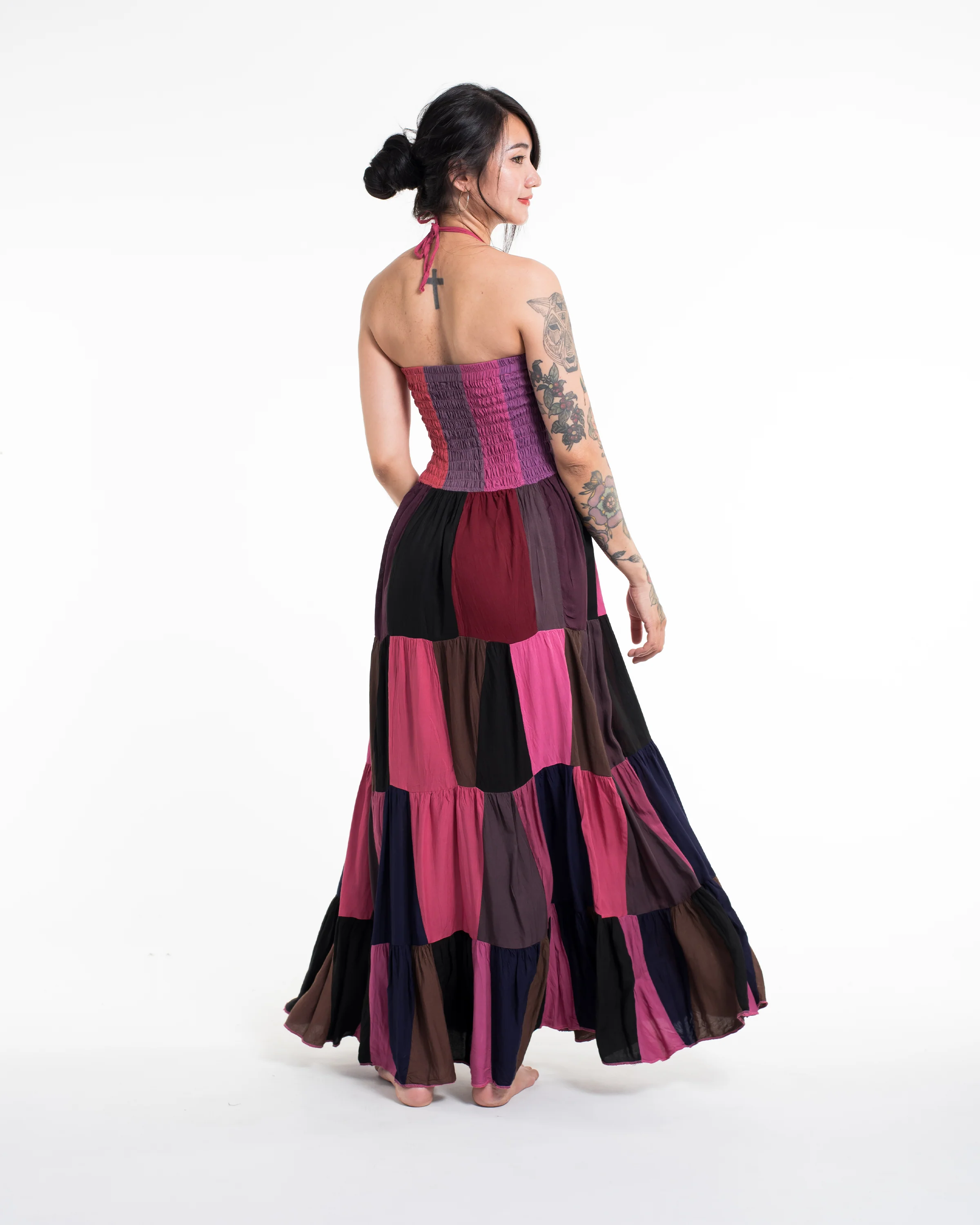 2210-Upcycled-Patchwork-Maxi-Dress-in-Pink-4.webp Upcycled Patchwork Maxi Dress in Pink