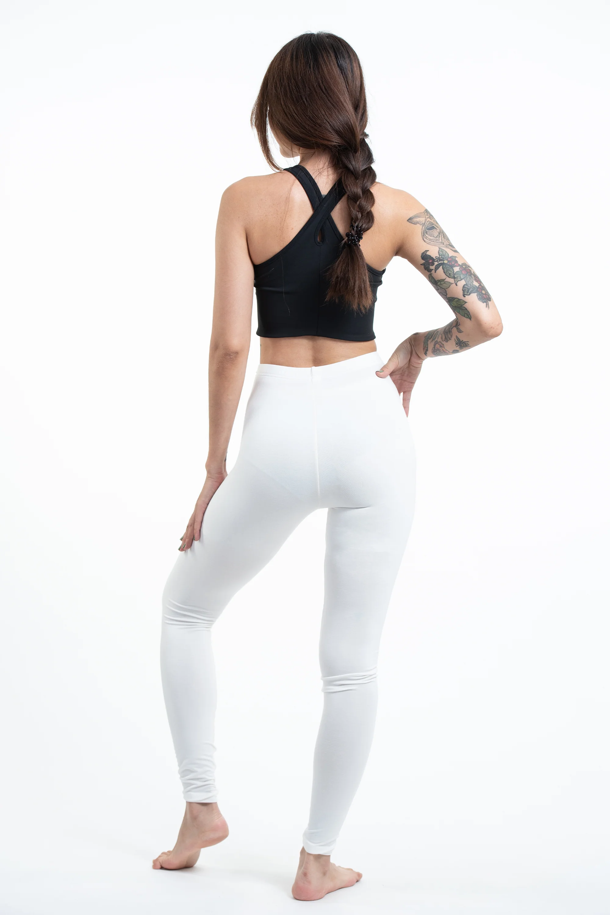 2216-Solid-Color-Cotton-Leggings-in-White-4.webp Solid Color Cotton Leggings in White