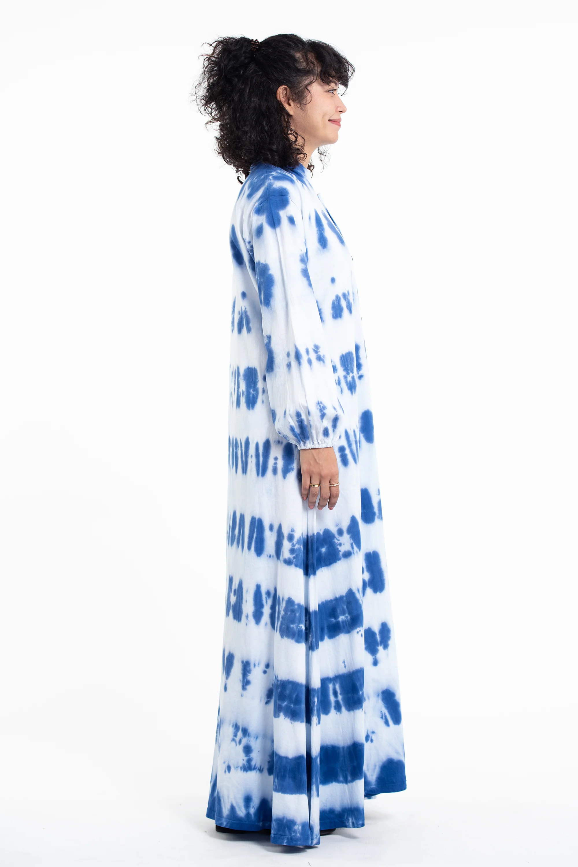 2218-Tie-Dye-Long-Sleeve-Maxi-Dress-in-Blue-3.webp Tie Dye Long Sleeve Maxi Dress in Blue