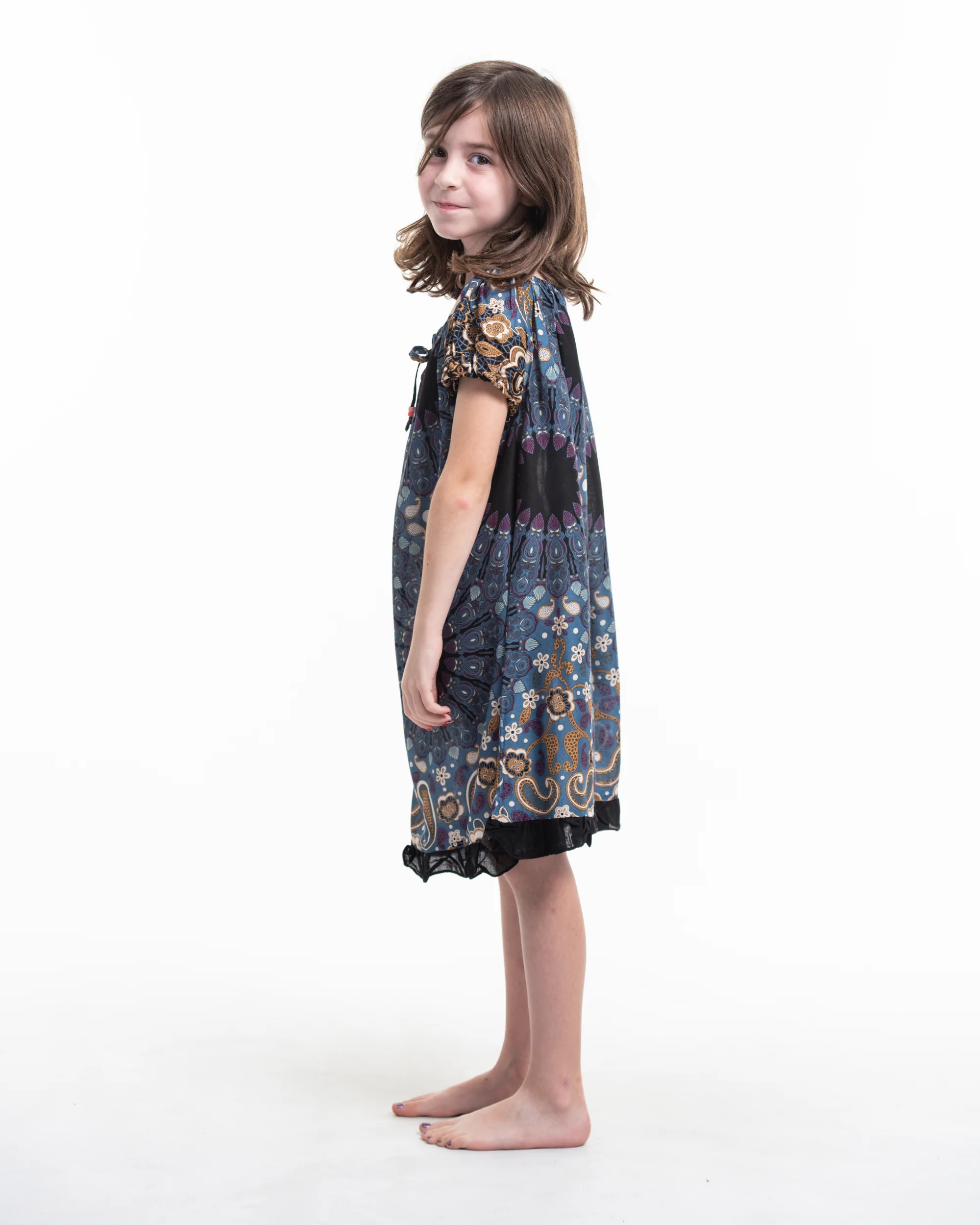 222-Kids-Paisley-Mandalas-Dress-in-Blue-Gray-3.webp Kids Paisley Mandalas Dress in Blue Gray