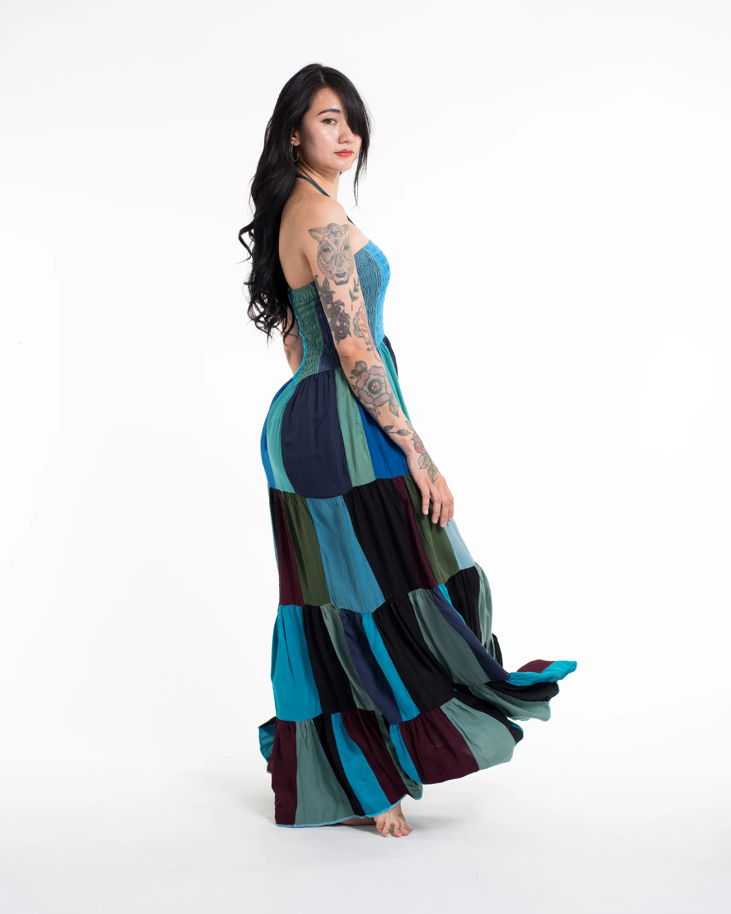 2220-Upcycled-Patchwork-Maxi-Dress-in-Blue-3.webp Upcycled Patchwork Maxi Dress in Blue