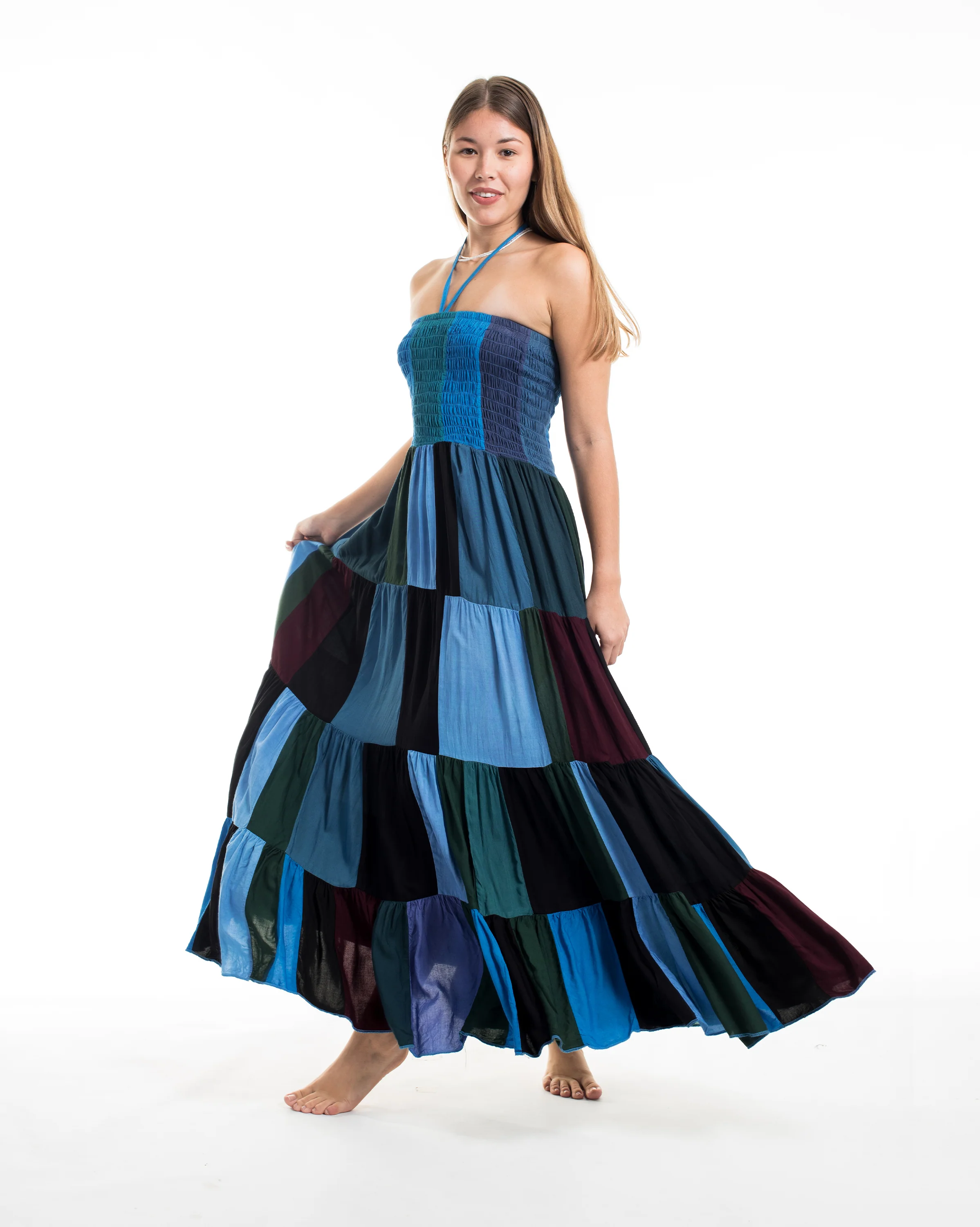 2220-Upcycled-Patchwork-Maxi-Dress-in-Blue-5.webp Upcycled Patchwork Maxi Dress in Blue