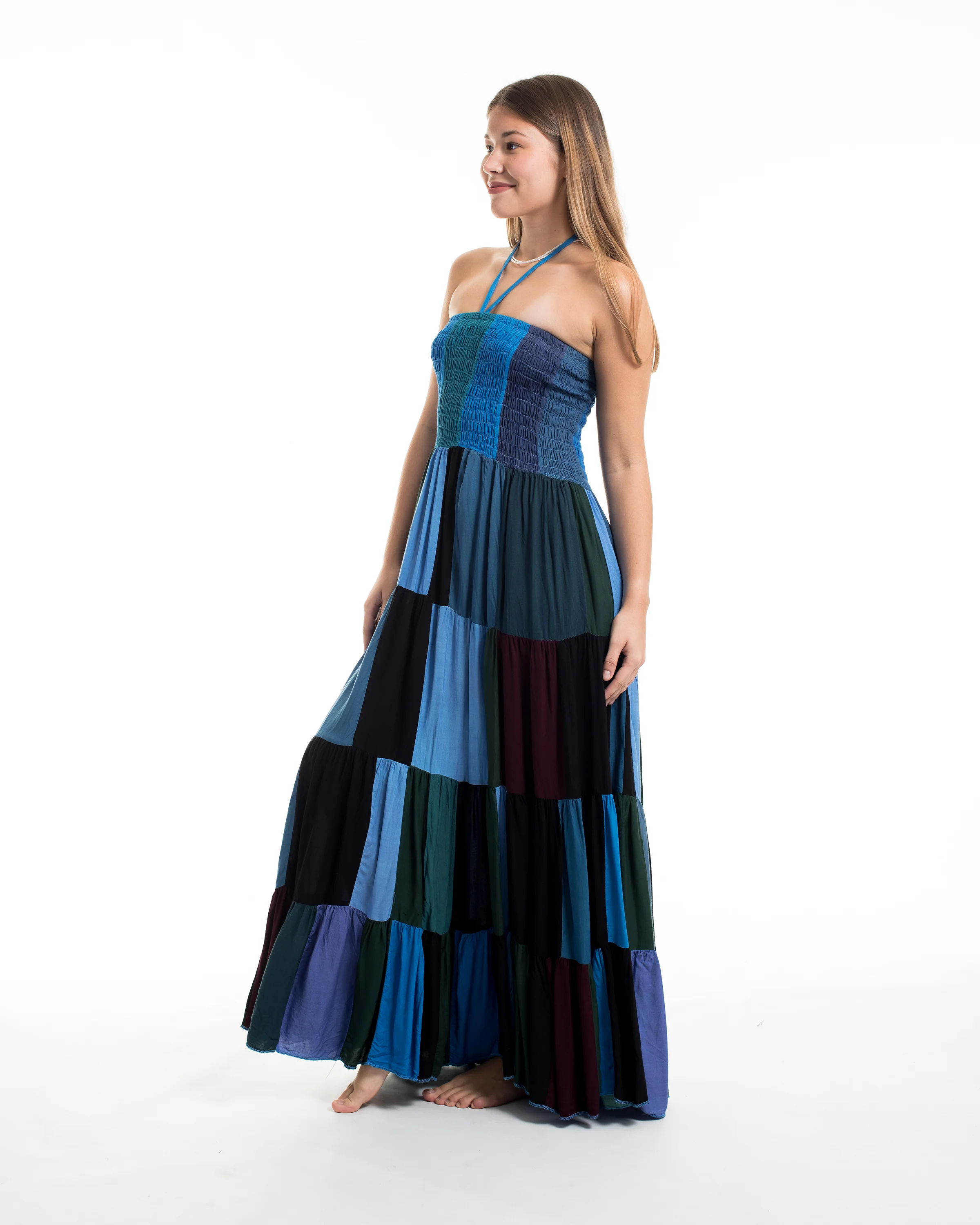2220-Upcycled-Patchwork-Maxi-Dress-in-Blue-6.webp Upcycled Patchwork Maxi Dress in Blue
