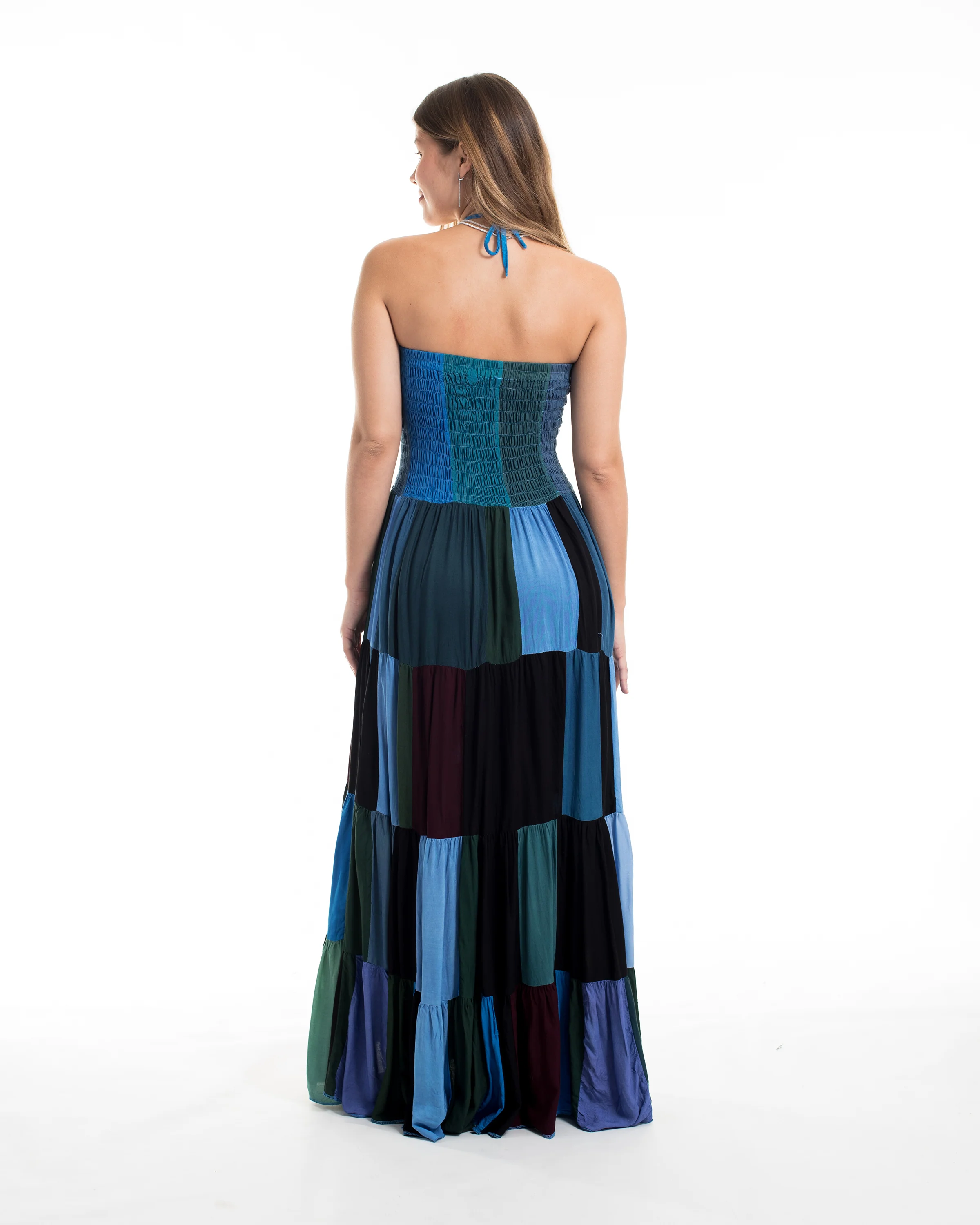 2220-Upcycled-Patchwork-Maxi-Dress-in-Blue-7.webp Upcycled Patchwork Maxi Dress in Blue