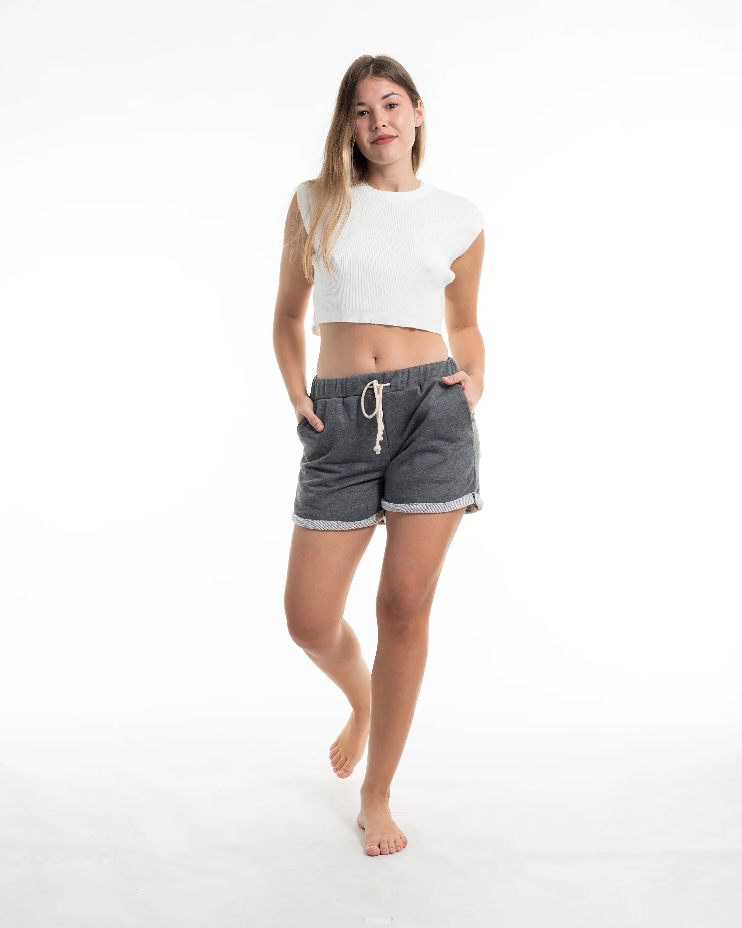 2223-Women-s-Terry-Shorts-with-Tribal-Pockets-in-Black-Size-S-L-5.webp Women's Terry Shorts with Tribal Pockets in Black (Size S - L)
