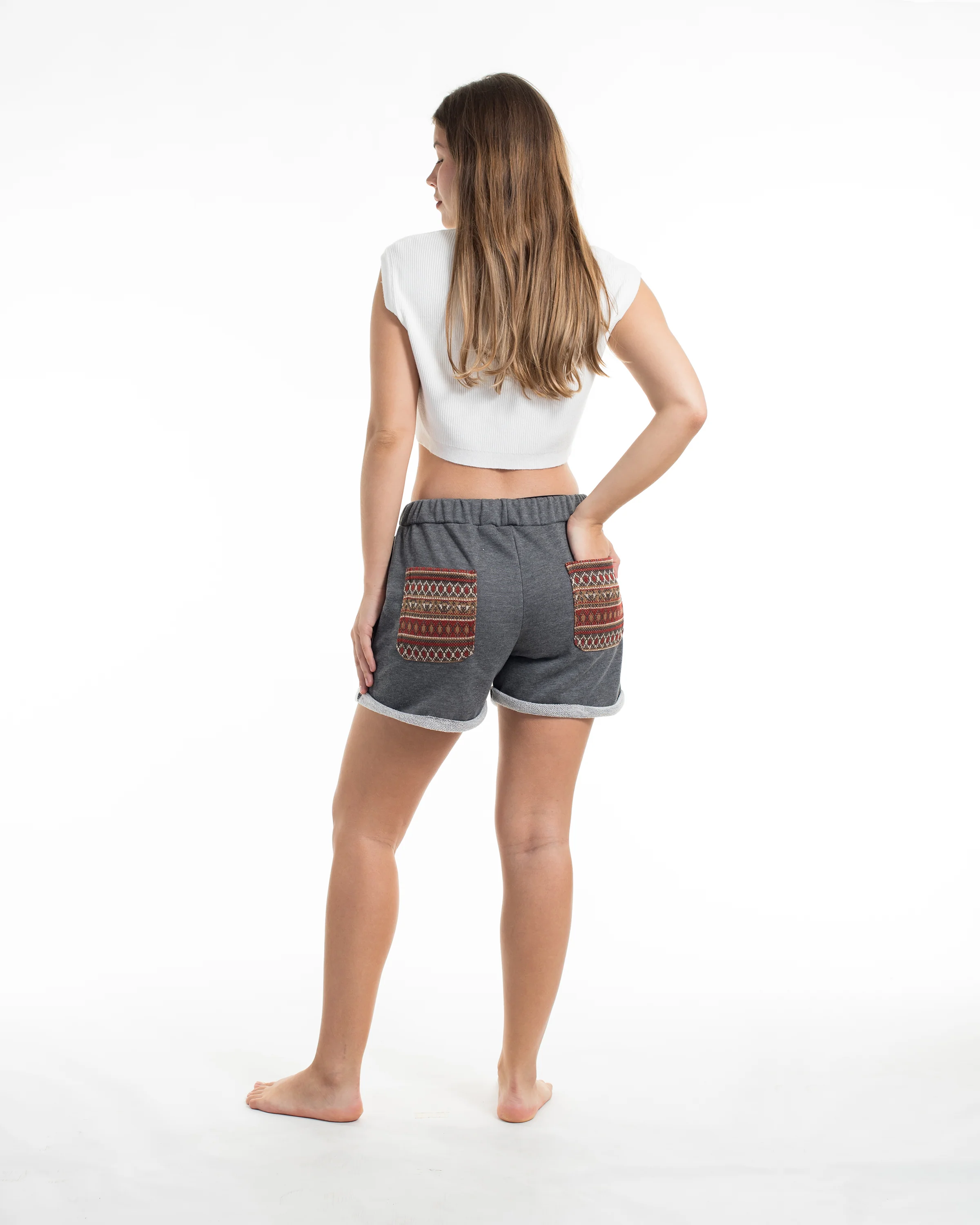 2223-Women-s-Terry-Shorts-with-Tribal-Pockets-in-Black-Size-S-L-6.webp Women's Terry Shorts with Tribal Pockets in Black (Size S - L)