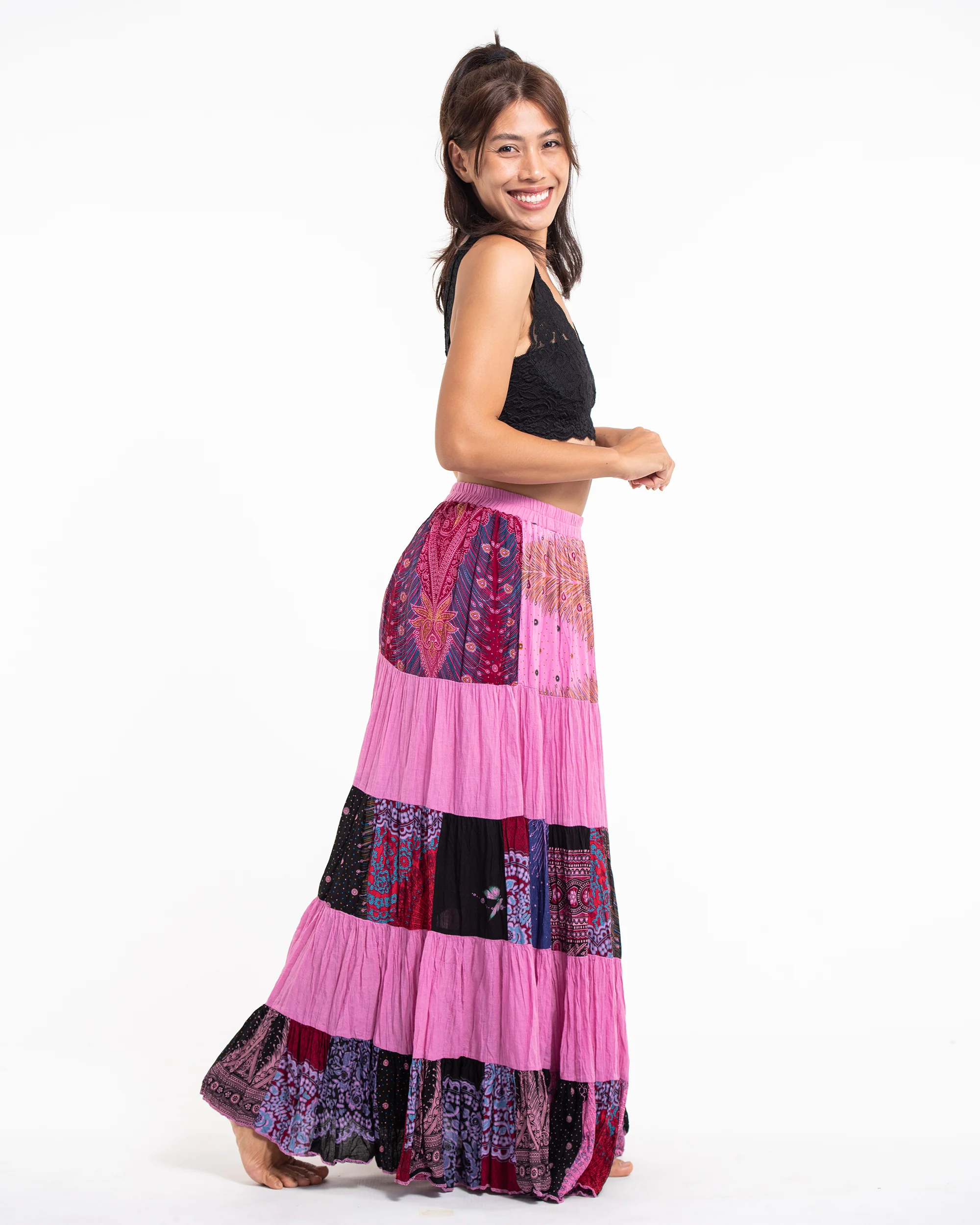 2232-Patchwork-Long-Skirt-in-Pink-3.webp Patchwork Long Skirt in Pink