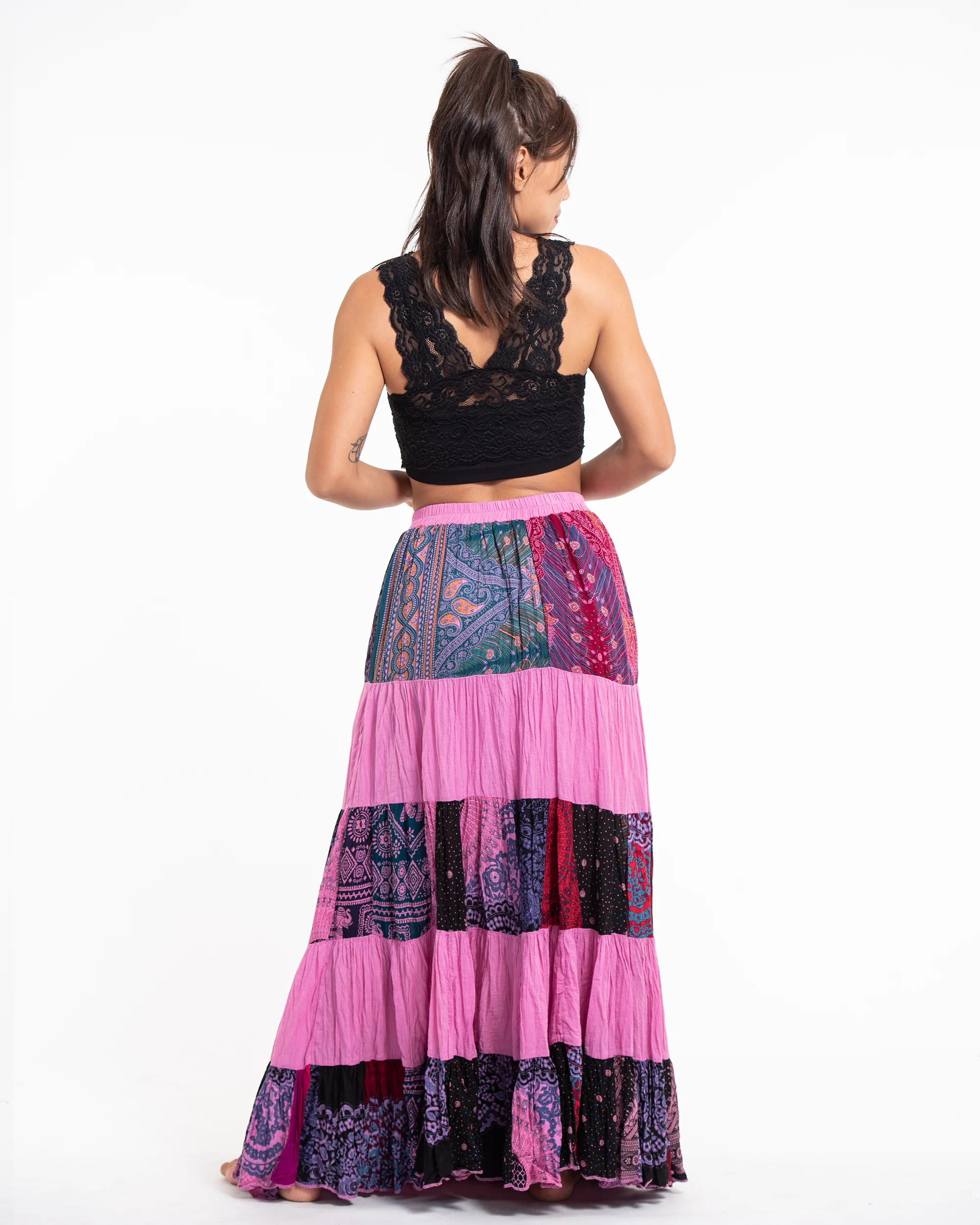 2232-Patchwork-Long-Skirt-in-Pink-4.webp Patchwork Long Skirt in Pink