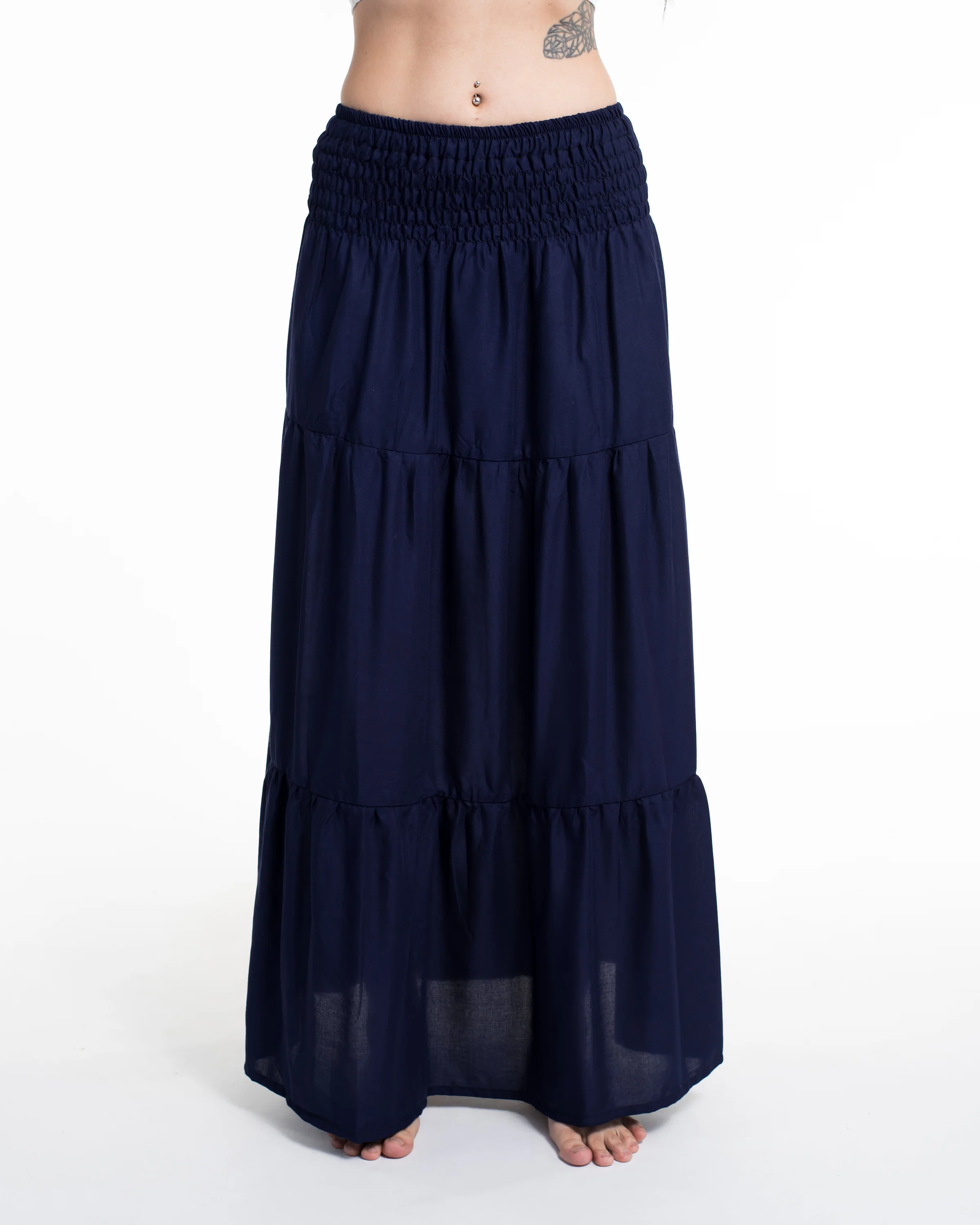 2233-Solid-Color-Long-Skirt-in-Blue-3.webp Solid Color Long Skirt in Blue